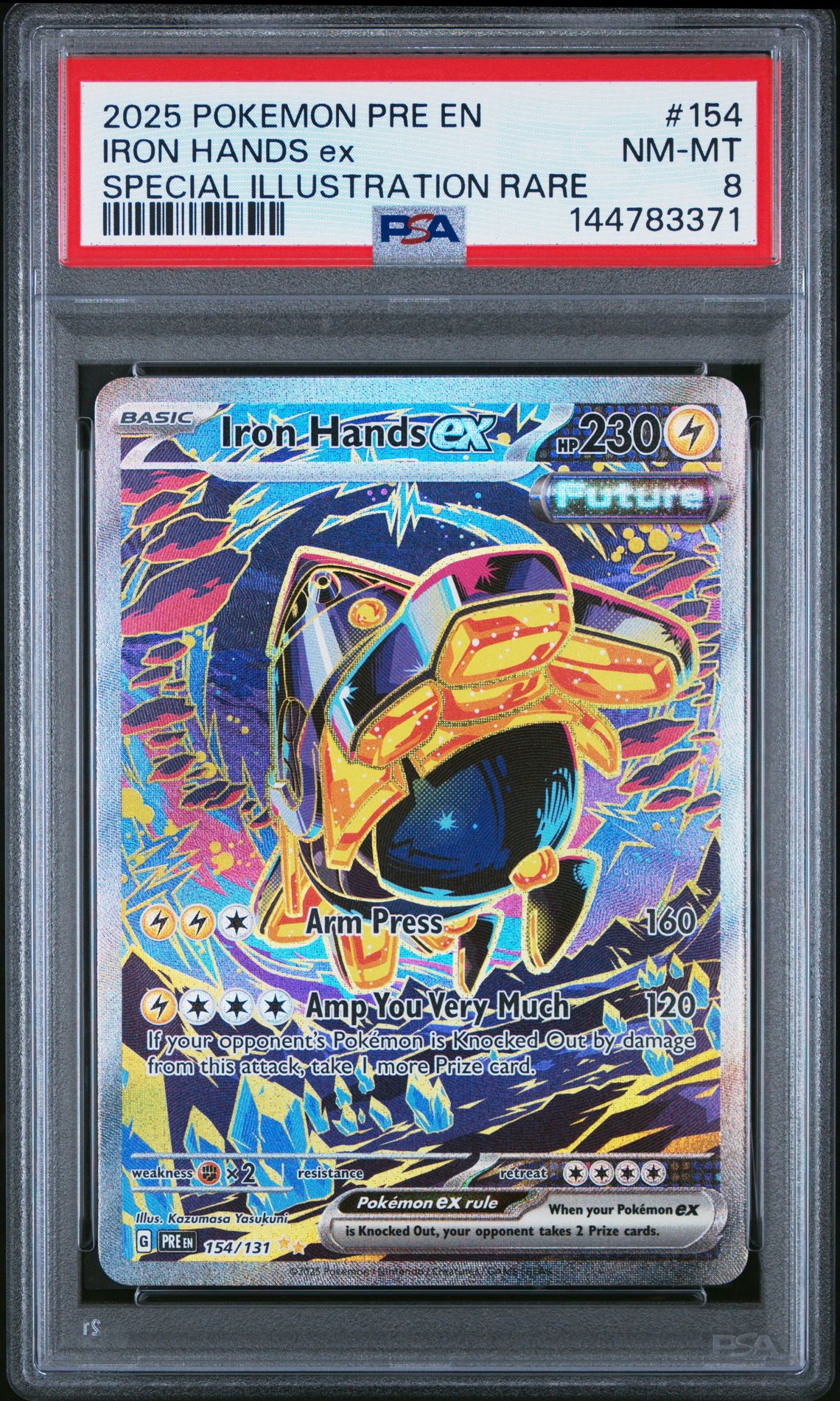 2025 Pokemon Pre En-Prismatic Evolutions Iron Hands Ex #154 (Special Illustration Rare) Nm-Mt 8 front