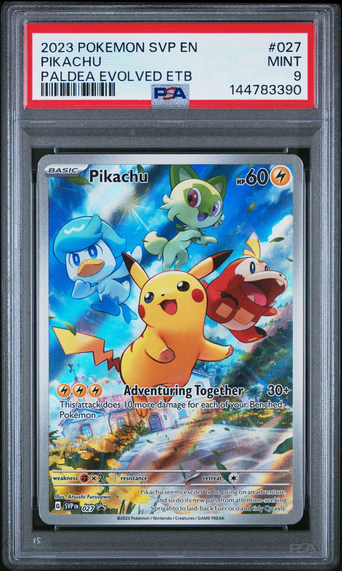 2023 Pokemon Svp En-Sv Black Star Promo Pikachu #027 (Paldea Evolved Etb) Mint 9 front