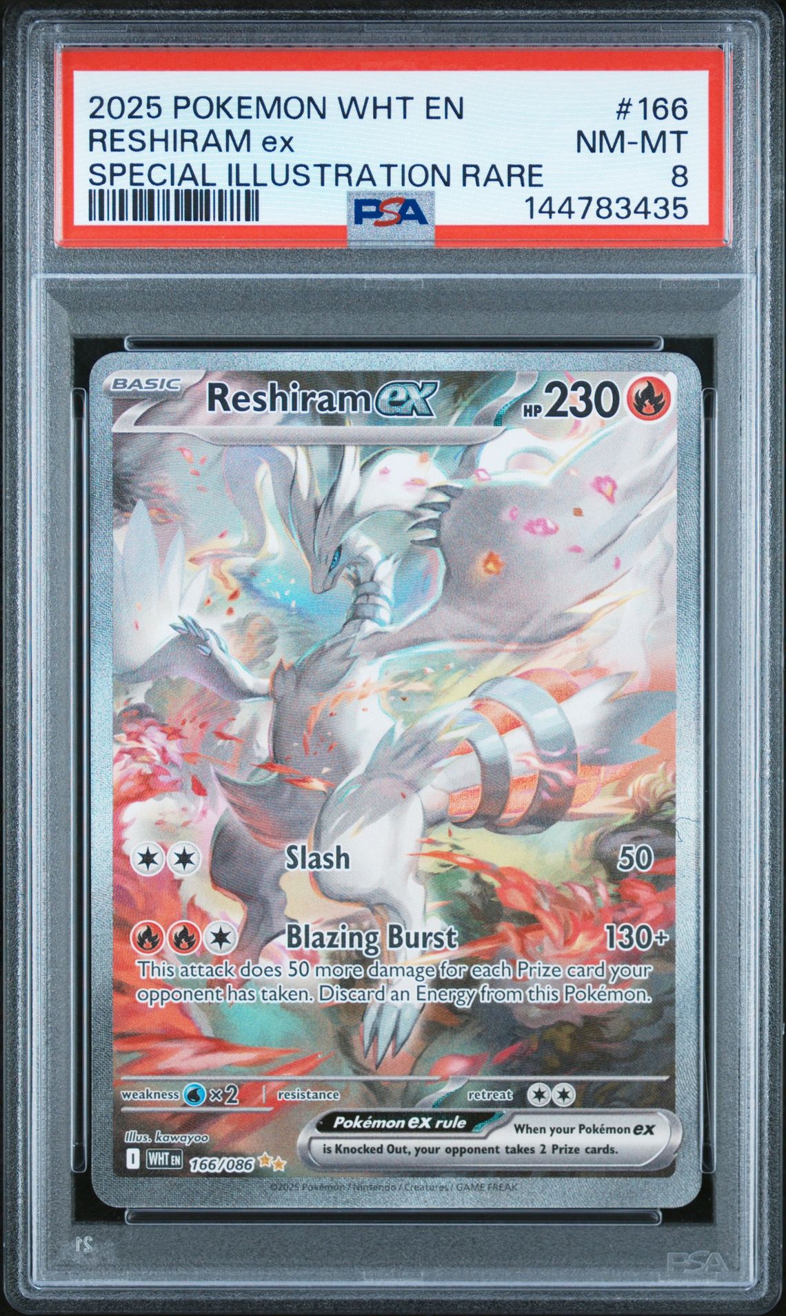 2025 Pokemon Wht En-White Flare Reshiram Ex #166 (Special Illustration Rare) Nm-Mt 8 front