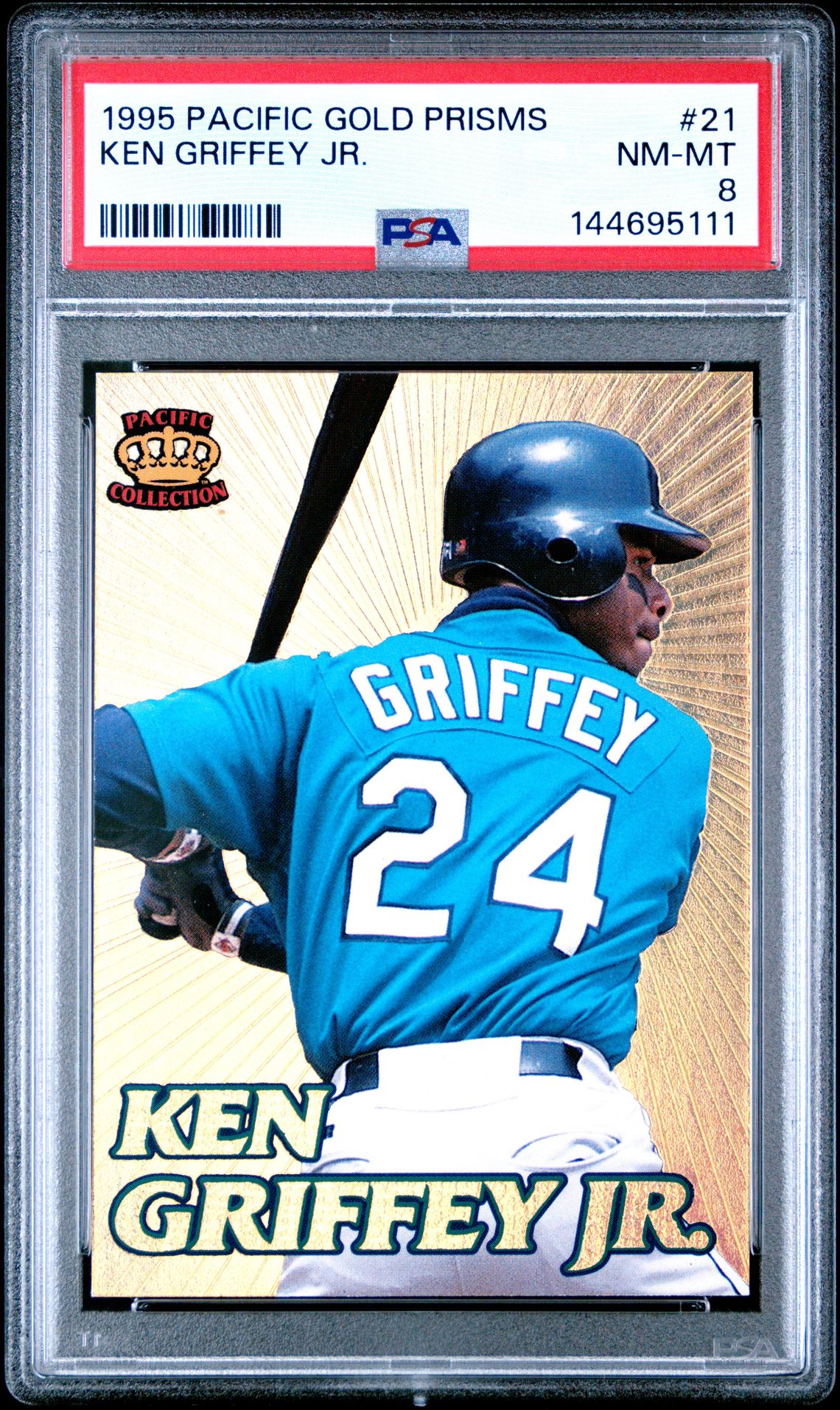 1995 Pacific Gold Prisms Ken Griffey Jr. #21 Nm-Mt 8 front
