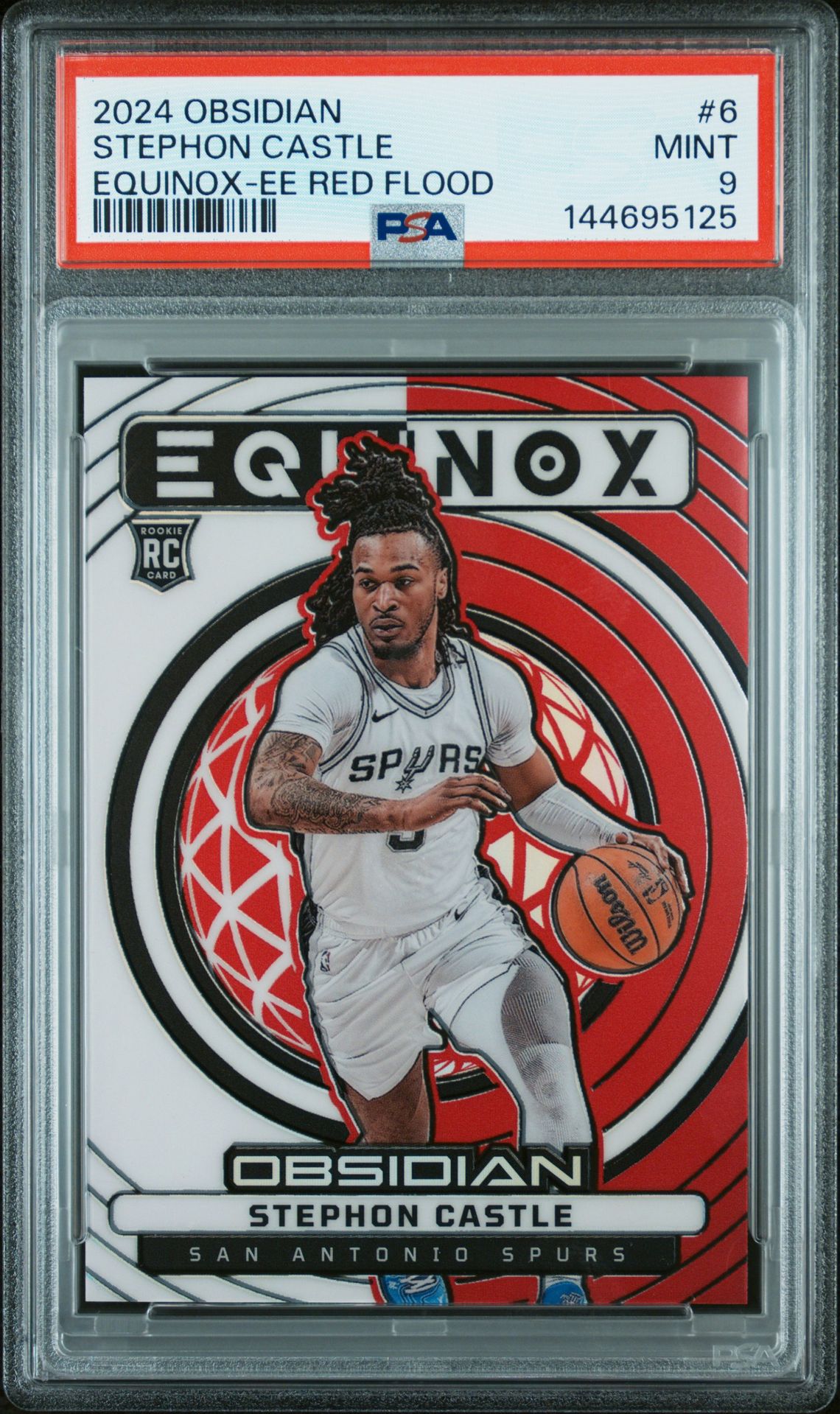 2024 Panini Obsidian Equinox Stephon Castle #6 (Equinox-Ee Red Flood) Mint 9 front