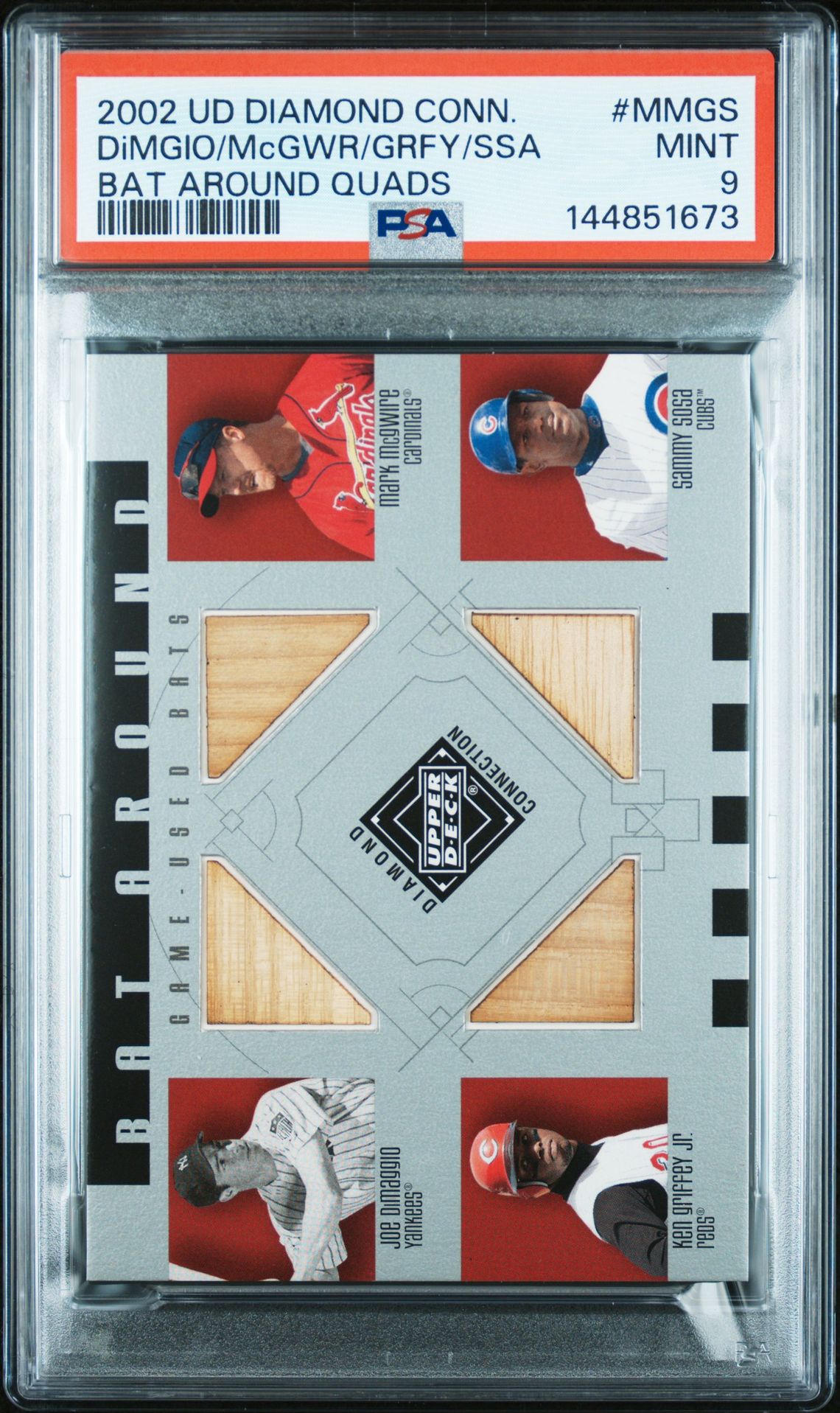 2002 Upper Deck Diamond Connection Bat Around Quads Dimgio/Mcgwr/Grfy/Ssa #Mmgs (Bat Around Quads) Mint 9 front