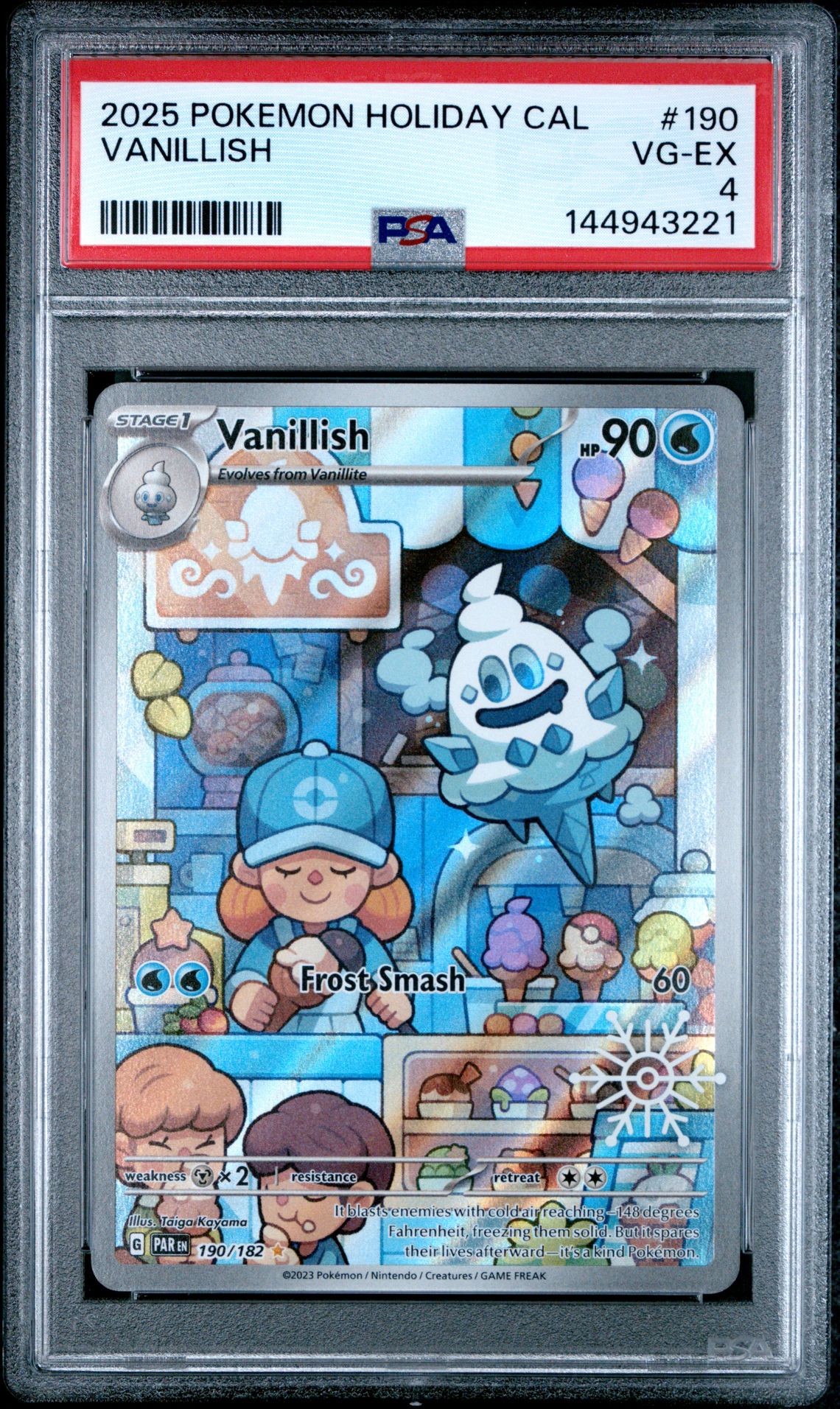 2025 Pokemon Holiday Calendar Vanillish #190 Vg-Ex 4 front