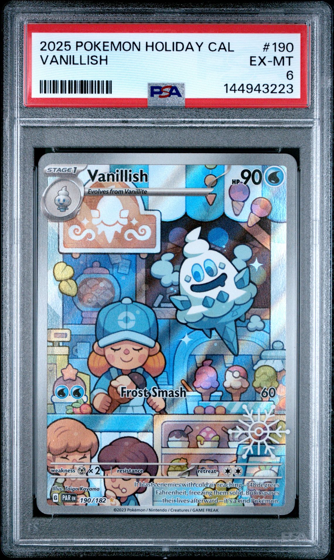 2025 Pokemon Holiday Calendar Vanillish #190 Ex-Mt 6 front