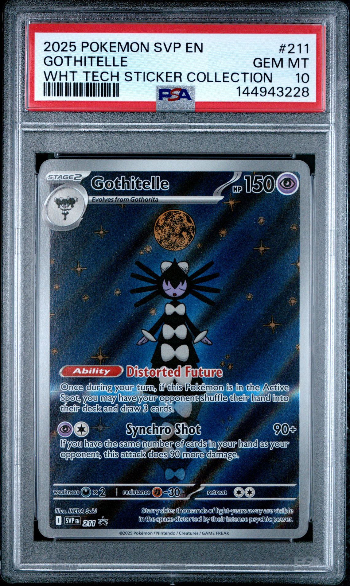 2025 Pokemon Svp En-Sv Black Star Promo Gothitelle #211 (Wht Tech Sticker Collection) Gem Mt 10 front