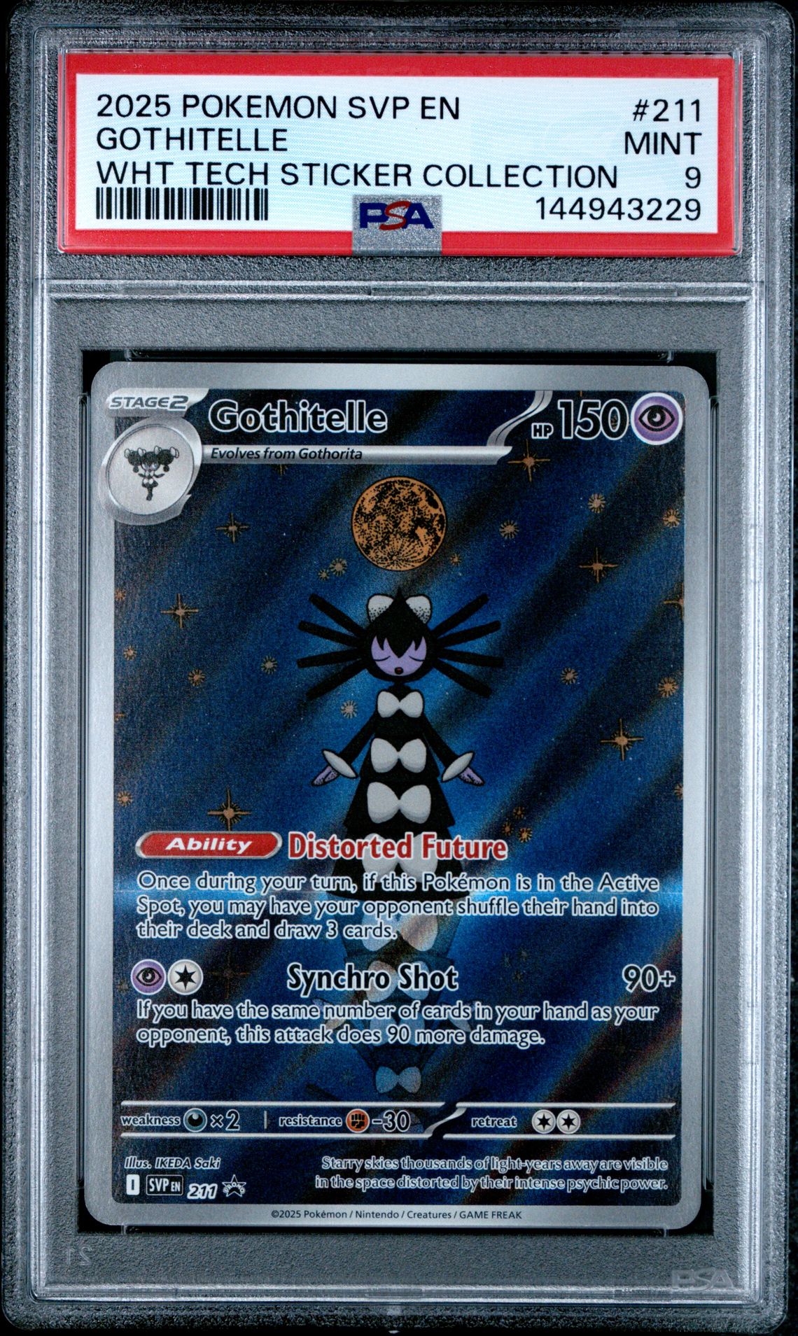 2025 Pokemon Svp En-Sv Black Star Promo Gothitelle #211 (Wht Tech Sticker Collection) Mint 9 front