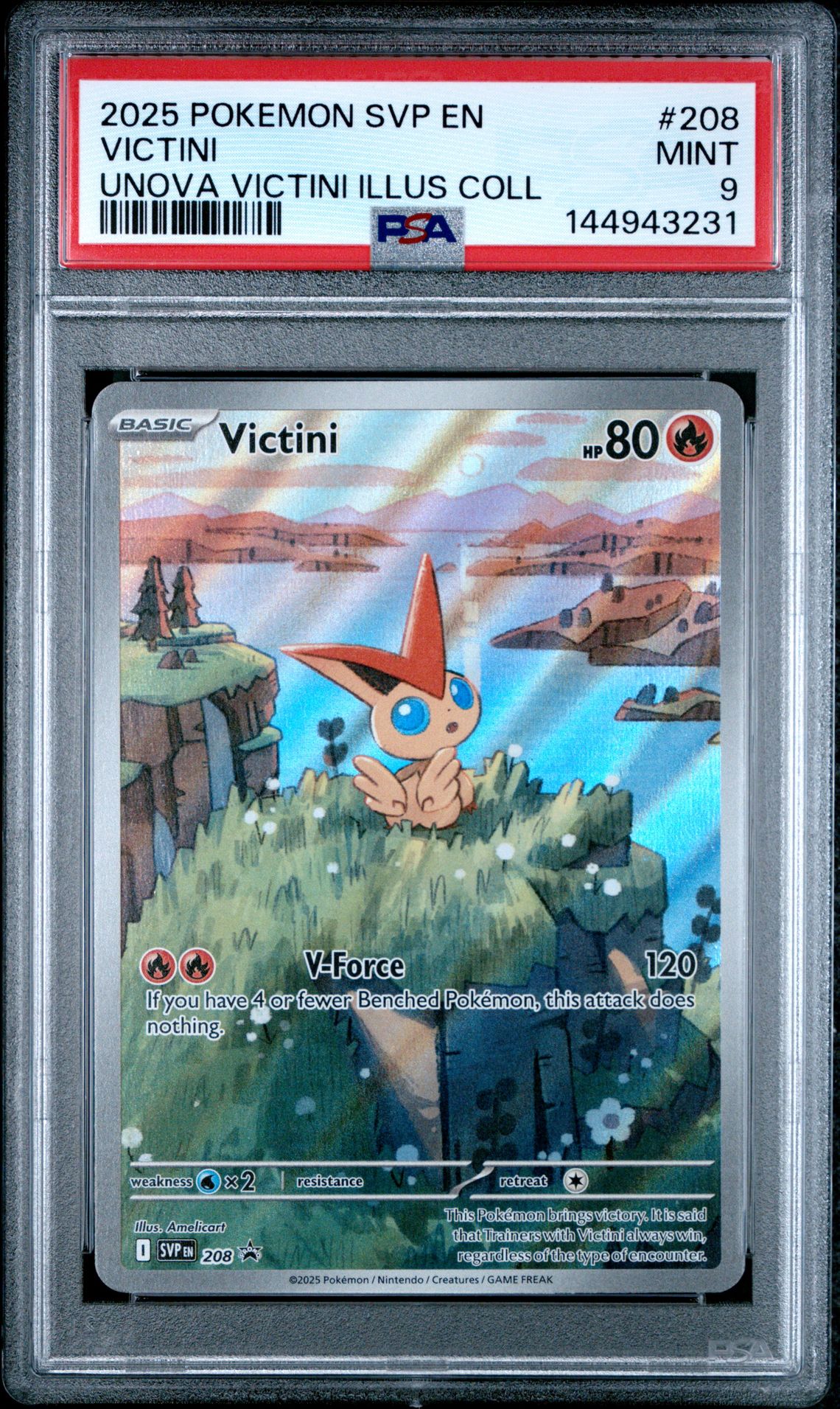 2025 Pokemon Svp En-Sv Black Star Promo Victini #208 (Unova Victini Illus Coll) Mint 9 front
