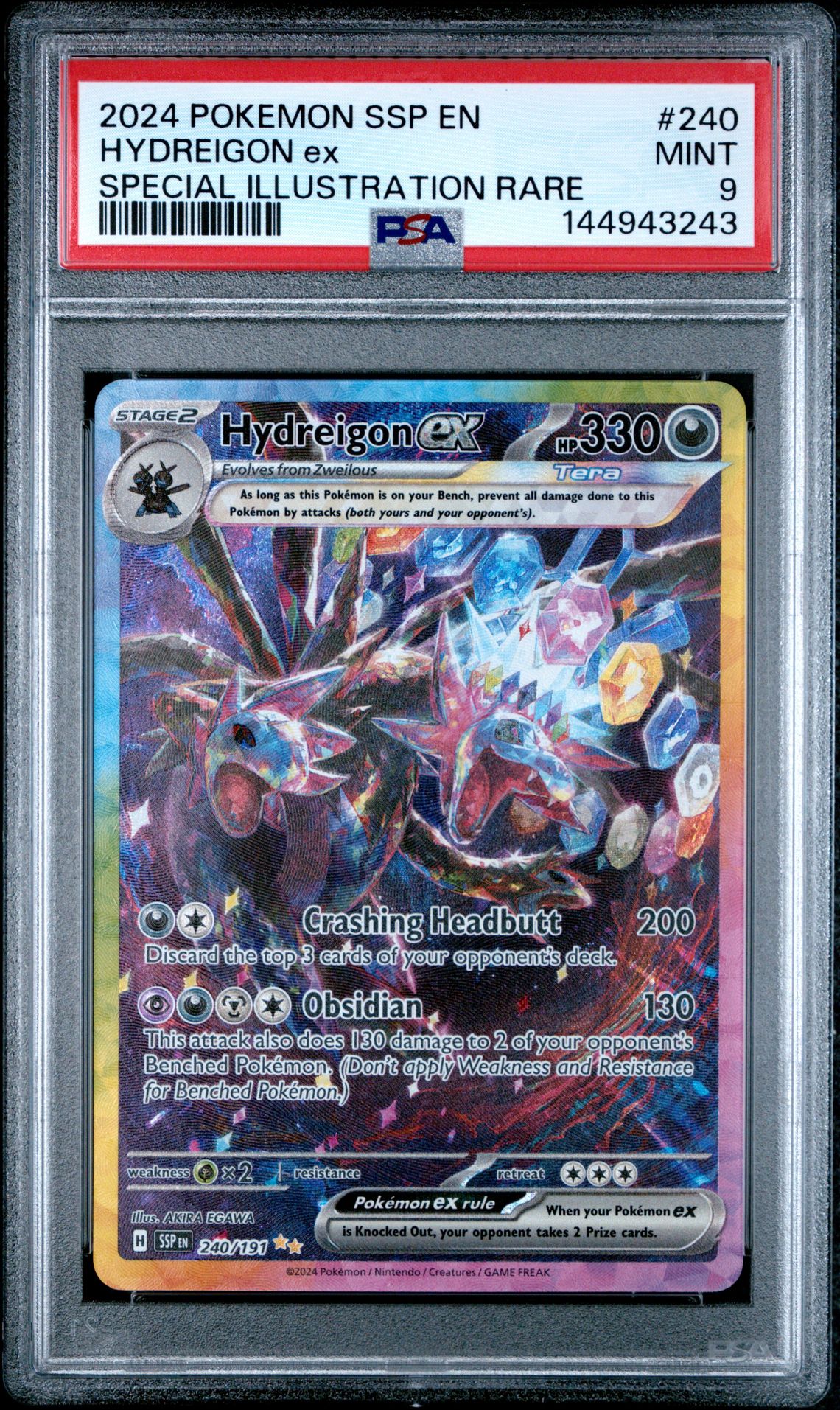2024 Pokemon Ssp En-Surging Sparks Hydreigon Ex #240 (Special Illustration Rare) Mint 9 front