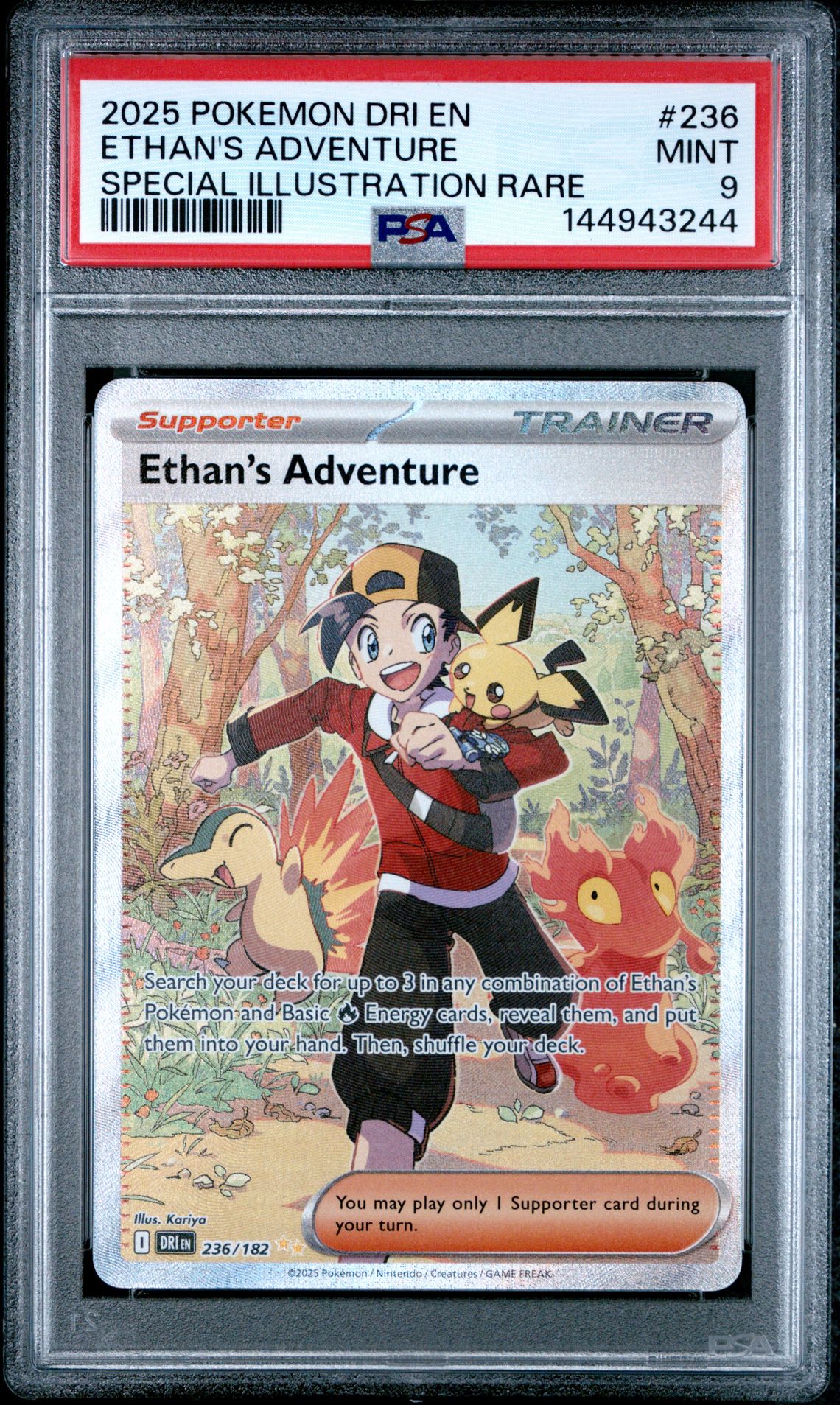 2025 Pokemon Dri En-Destined Rivals Ethan's Adventure #236 (Special Illustration Rare) Mint 9 front