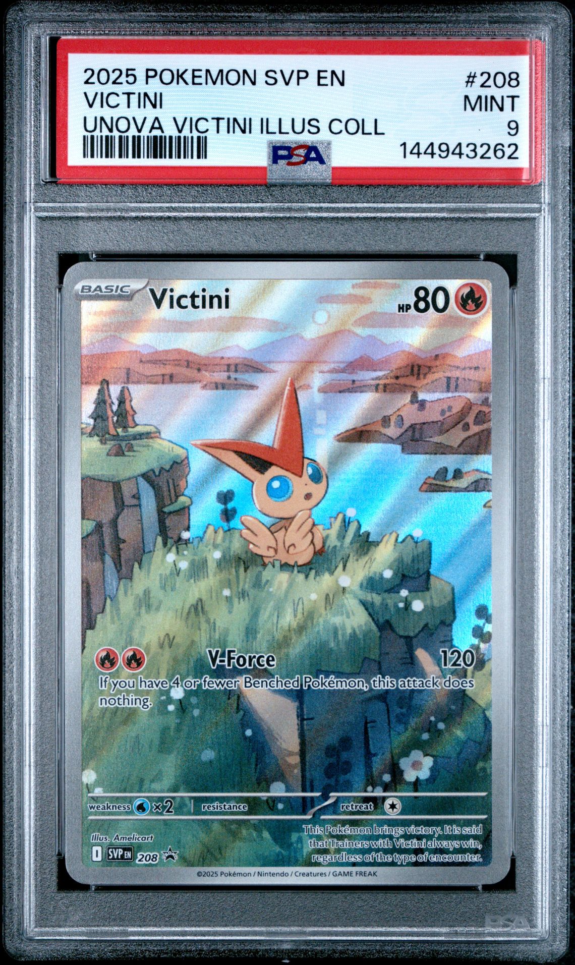 2025 Pokemon Svp En-Sv Black Star Promo Victini #208 (Unova Victini Illus Coll) Mint 9 front