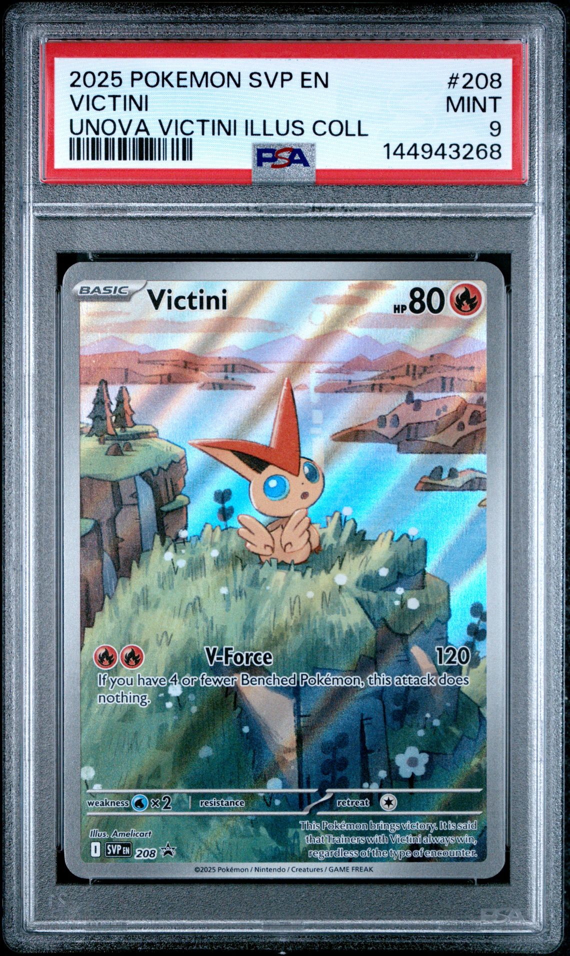 2025 Pokemon Svp En-Sv Black Star Promo Victini #208 (Unova Victini Illus Coll) Mint 9 front