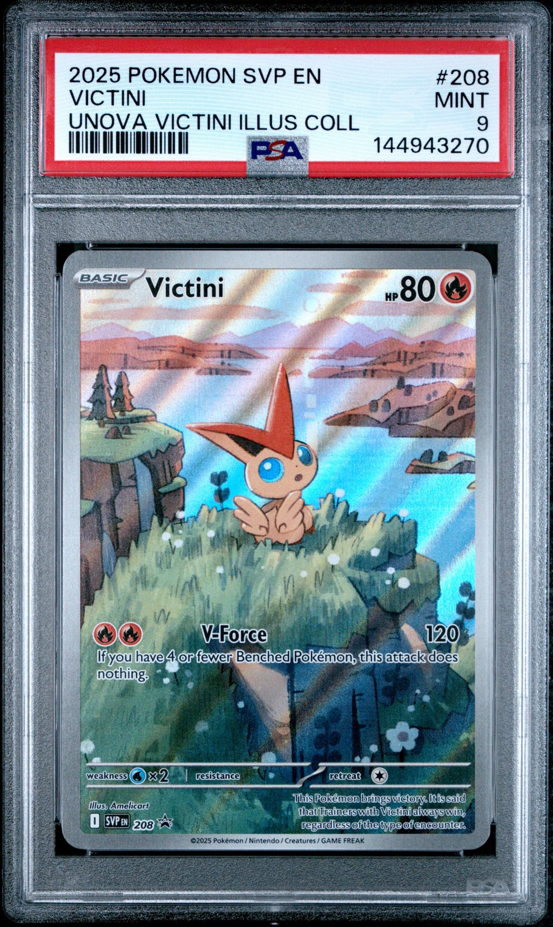 2025 Pokemon Svp En-Sv Black Star Promo Victini #208 (Unova Victini Illus Coll) Mint 9 front