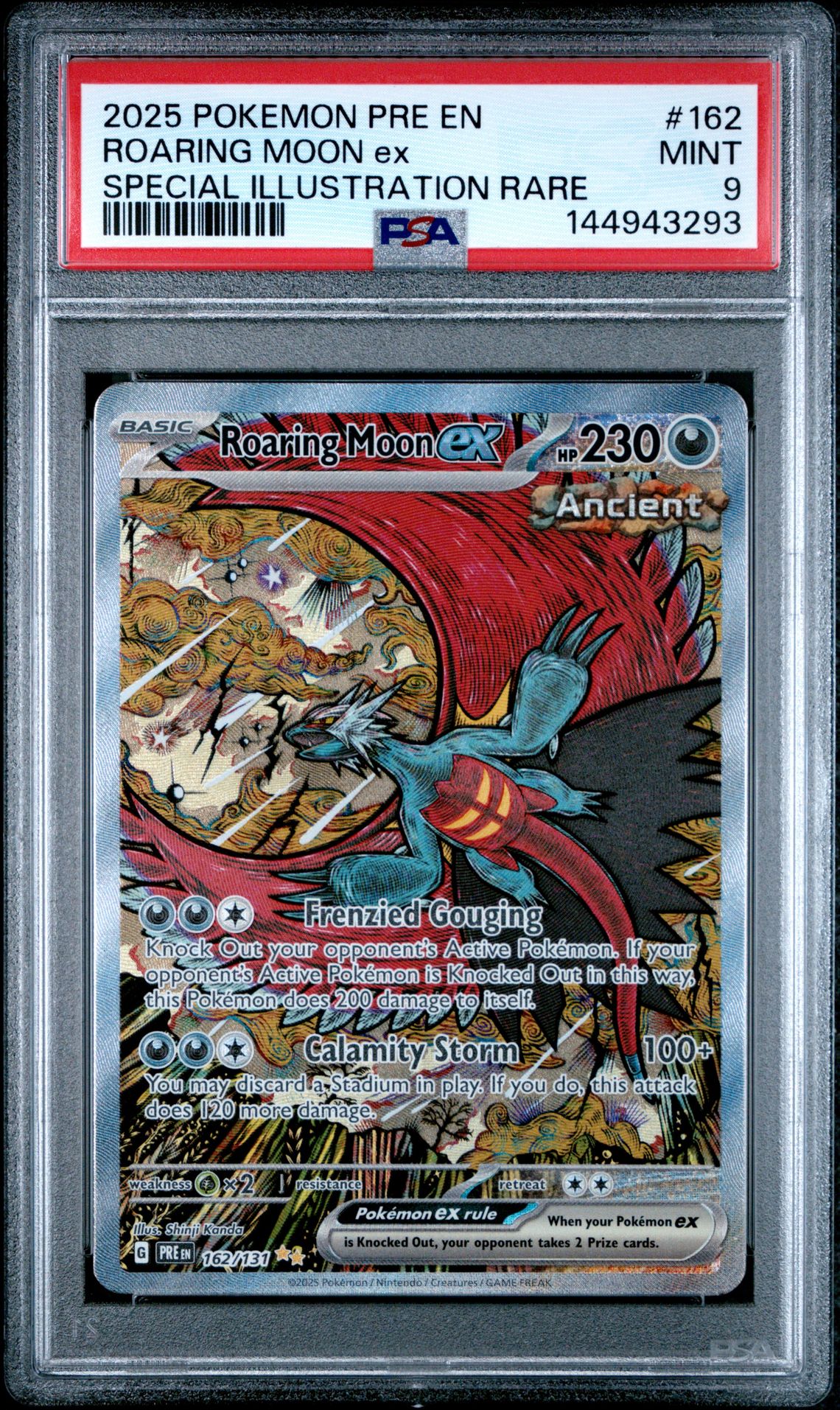 2025 Pokemon Pre En-Prismatic Evolutions Roaring Moon Ex #162 (Special Illustration Rare) Mint 9 front