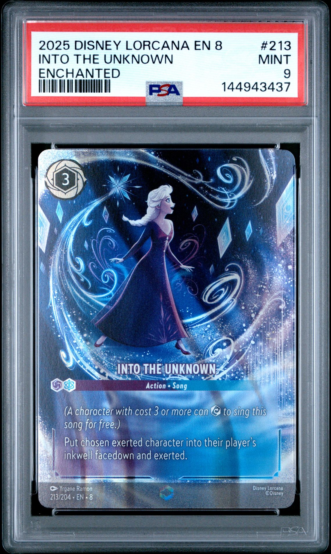 2025 Disney Lorcana En 8-Reign Of Jafar Into The Unknown #213 (Enchanted) Mint 9 front