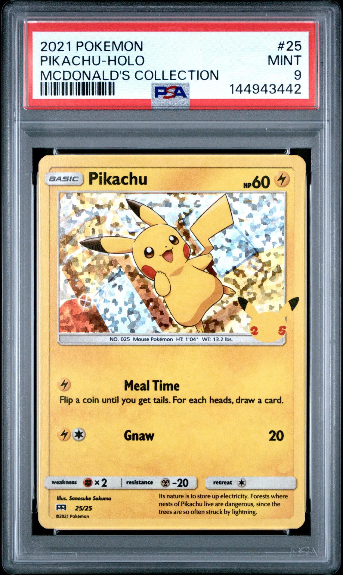 2021 Pokemon Mcdonald's Collection Pikachu-Holo #25 (Mcdonald's Collection) Mint 9 front