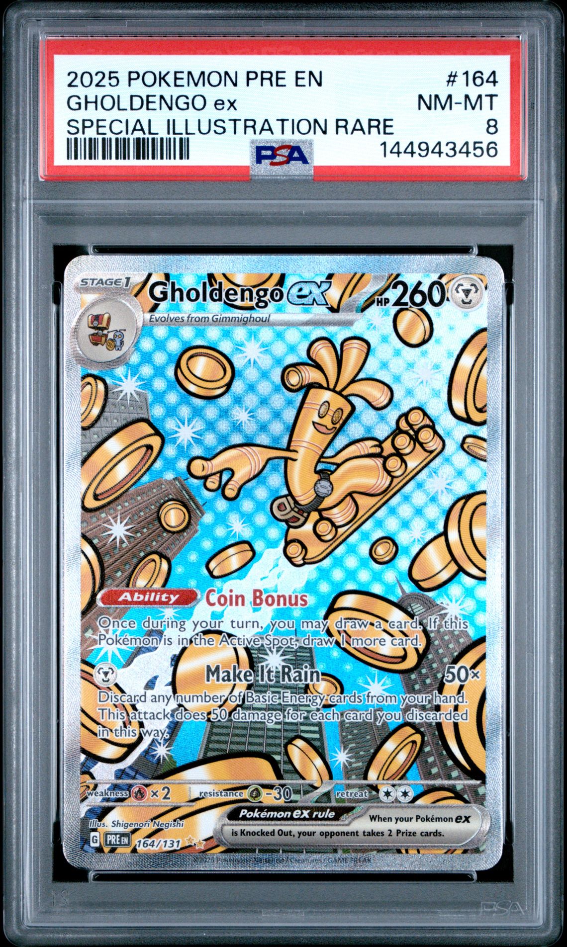 2025 Pokemon Pre En-Prismatic Evolutions Gholdengo Ex #164 (Special Illustration Rare) Nm-Mt 8 front