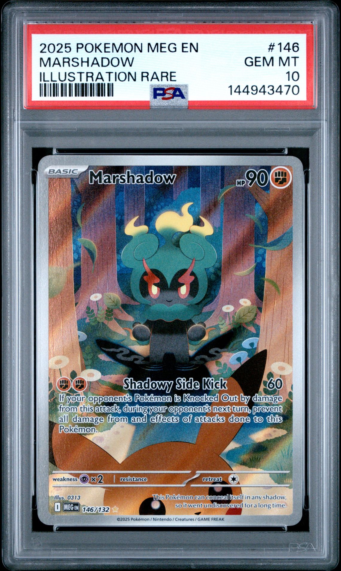 2025 Pokemon Meg En-Mega Evolution Marshadow #146 (Illustration Rare) Gem Mt 10 front