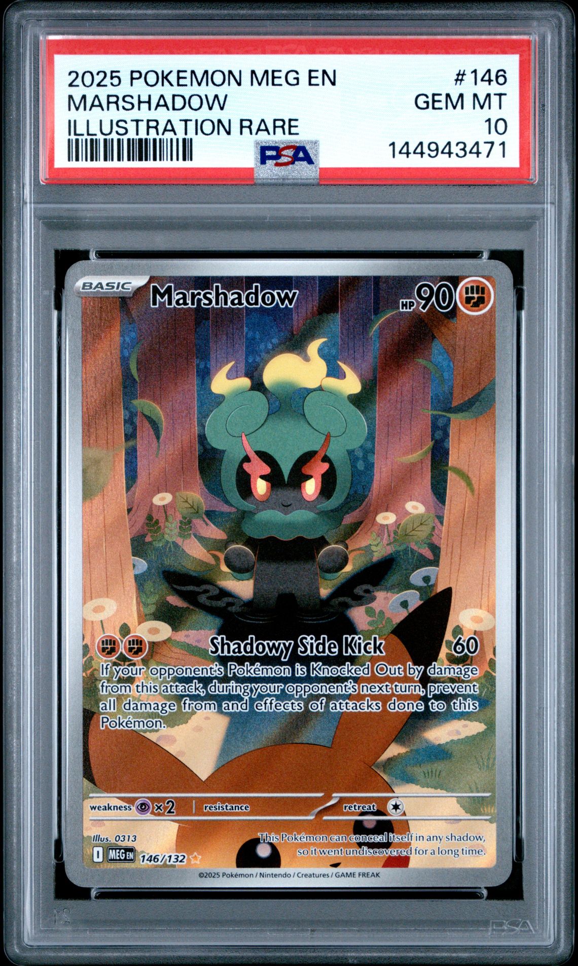 2025 Pokemon Meg En-Mega Evolution Marshadow #146 (Illustration Rare) Gem Mt 10 front