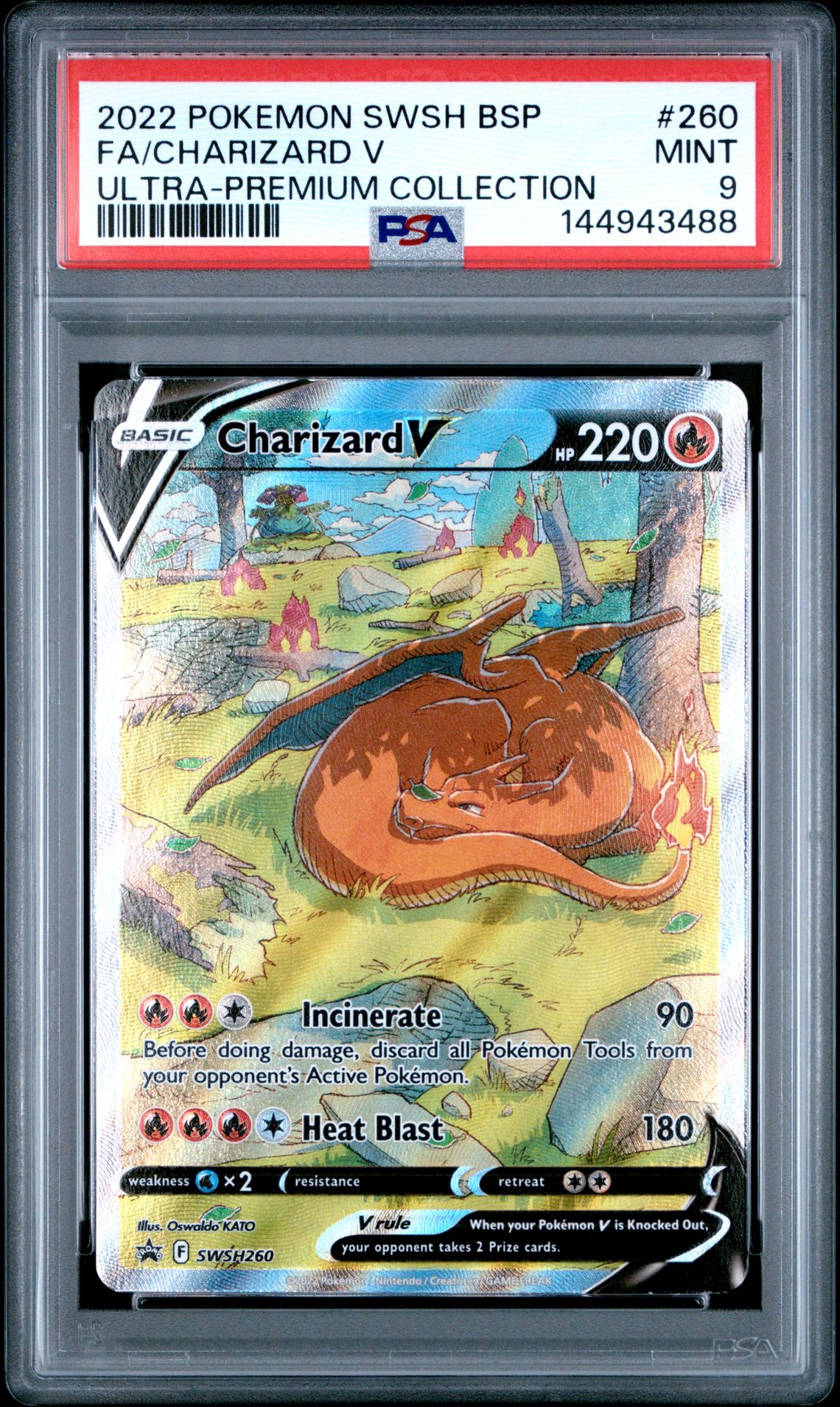 2022 Pokemon Swsh Black Star Promo Fa/Charizard V #260 (Ultra-Premium Collection) Mint 9 front