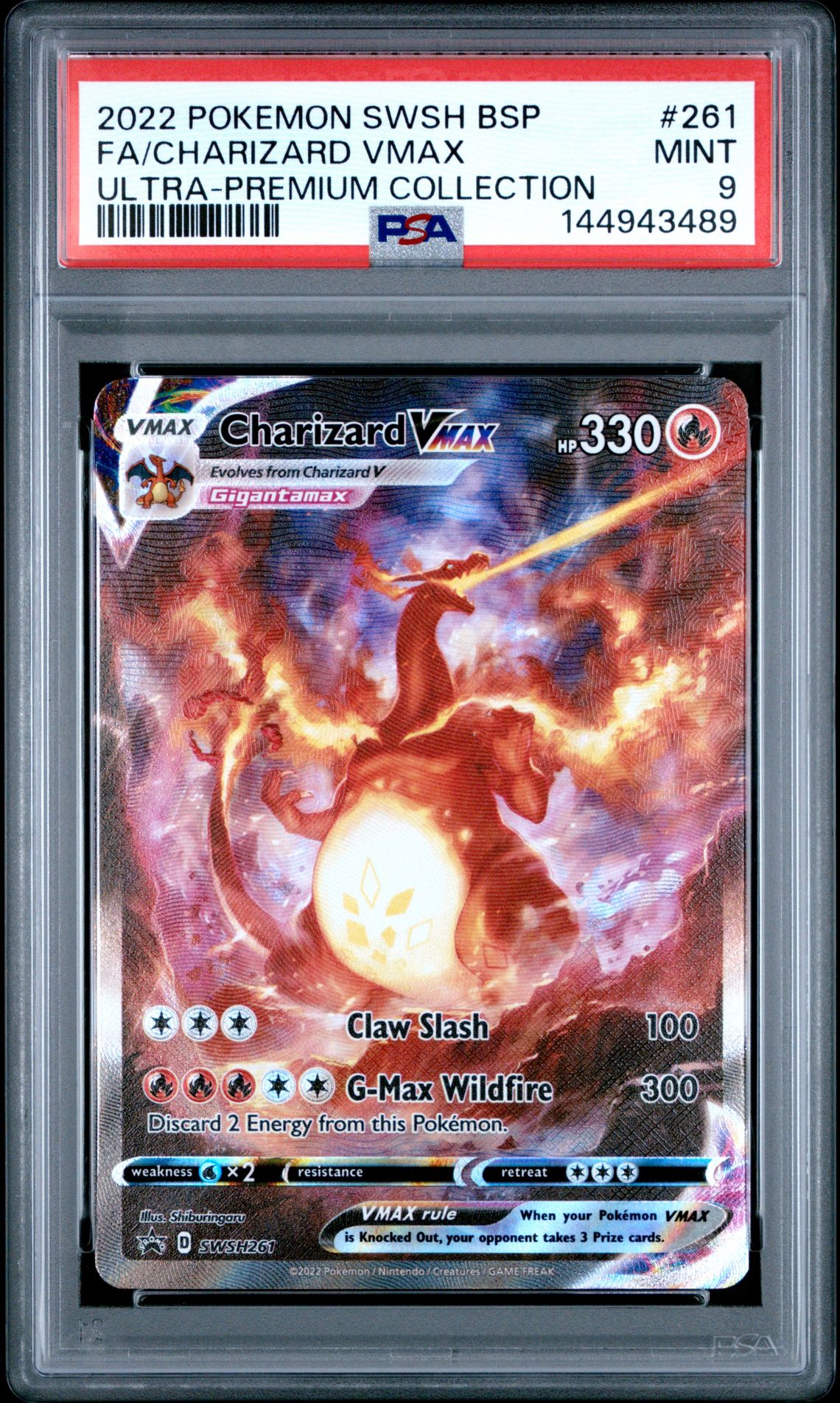 2022 Pokemon Swsh Black Star Promo Fa/Charizard Vmax #261 (Ultra-Premium Collection) Mint 9 front