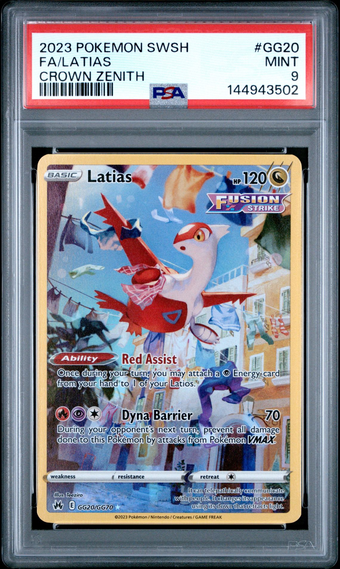 2023 Pokemon Sword And Shield Crown Zenith Fa/Latias #Gg20 (Crown Zenith) Mint 9 front