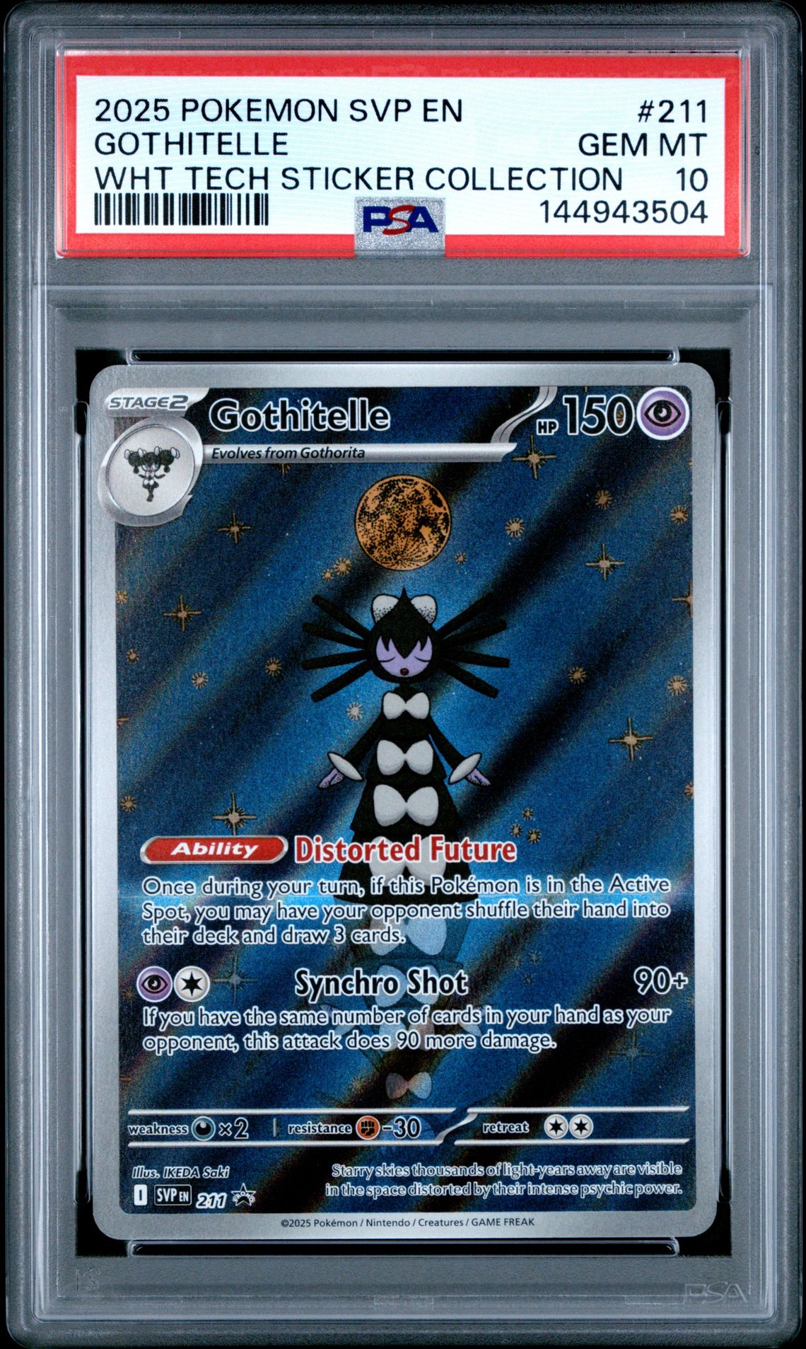 2025 Pokemon Svp En-Sv Black Star Promo Gothitelle #211 (Wht Tech Sticker Collection) Gem Mt 10 front