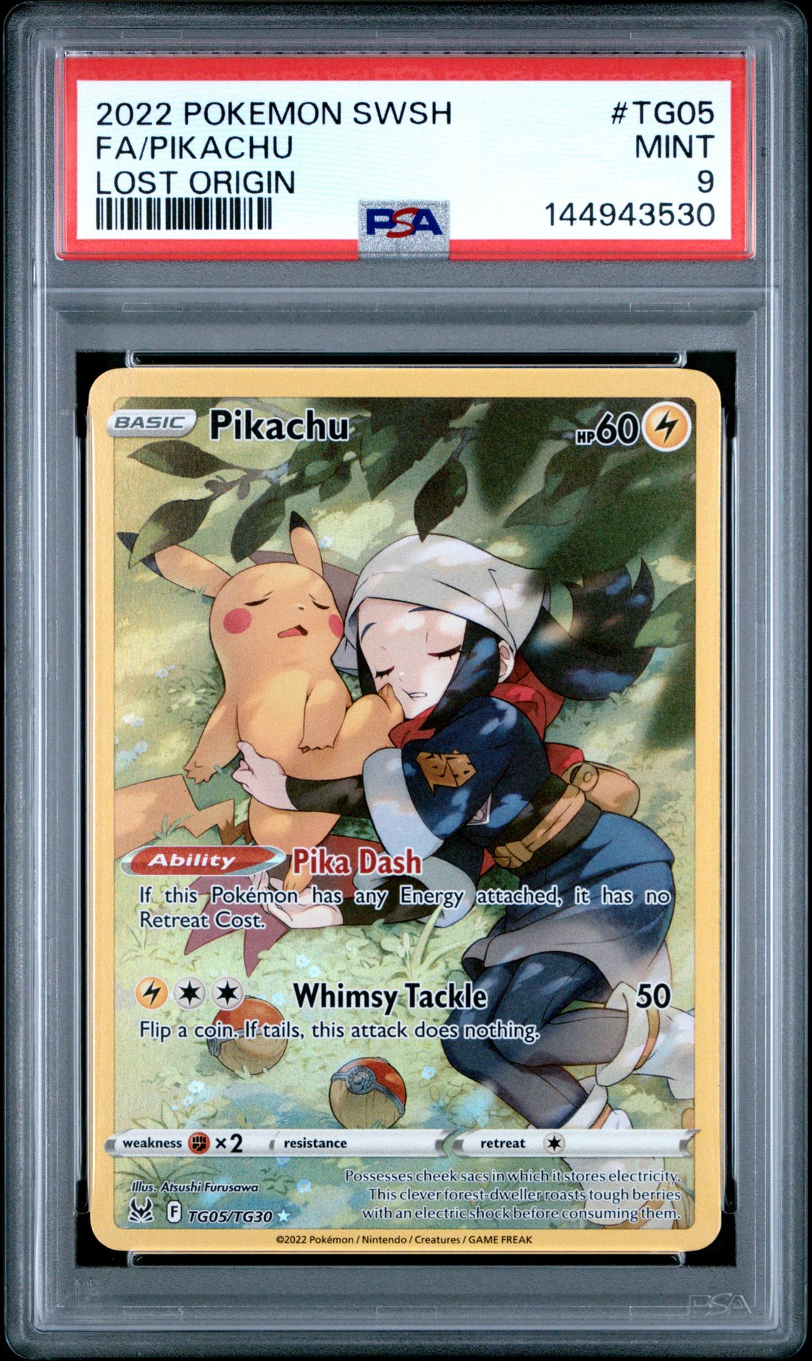 2022 Pokemon Sword & Shield Lost Origin Fa/Pikachu #Tg05 (Lost Origin) Mint 9 front