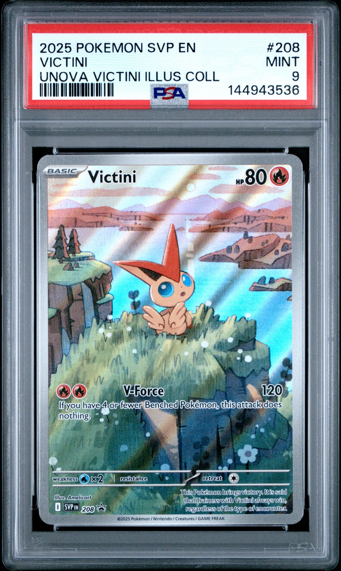 2025 Pokemon Svp En-Sv Black Star Promo Victini #208 (Unova Victini Illus Coll) Mint 9 front