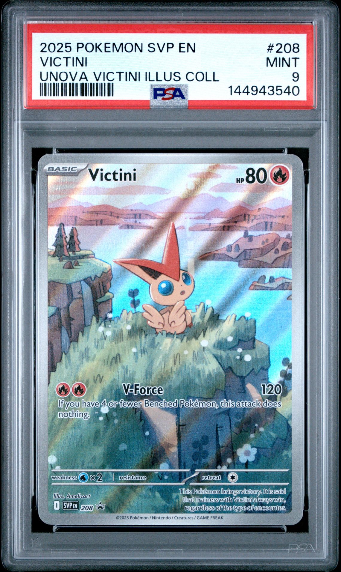 2025 Pokemon Svp En-Sv Black Star Promo Victini #208 (Unova Victini Illus Coll) Mint 9 front