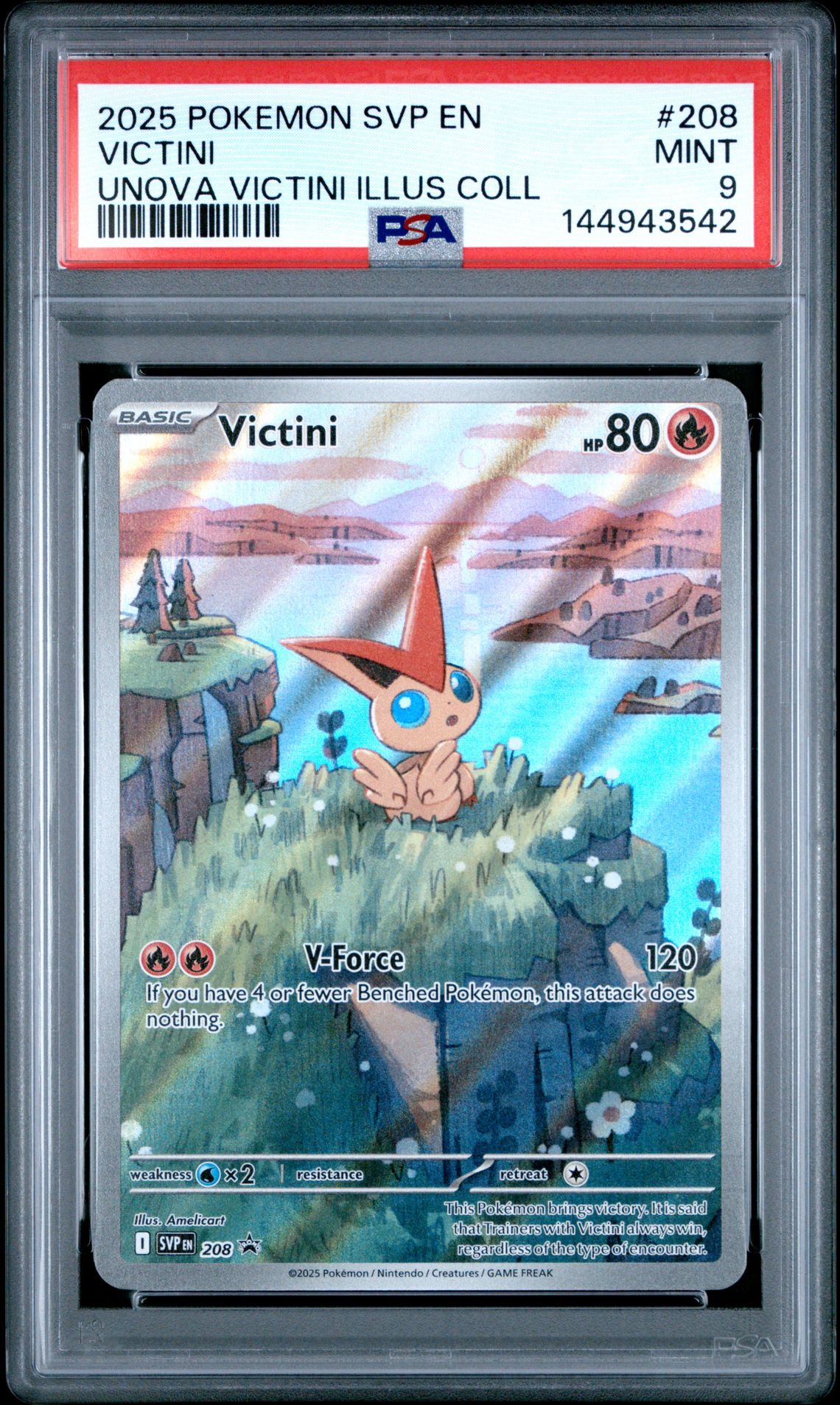 2025 Pokemon Svp En-Sv Black Star Promo Victini #208 (Unova Victini Illus Coll) Mint 9 front
