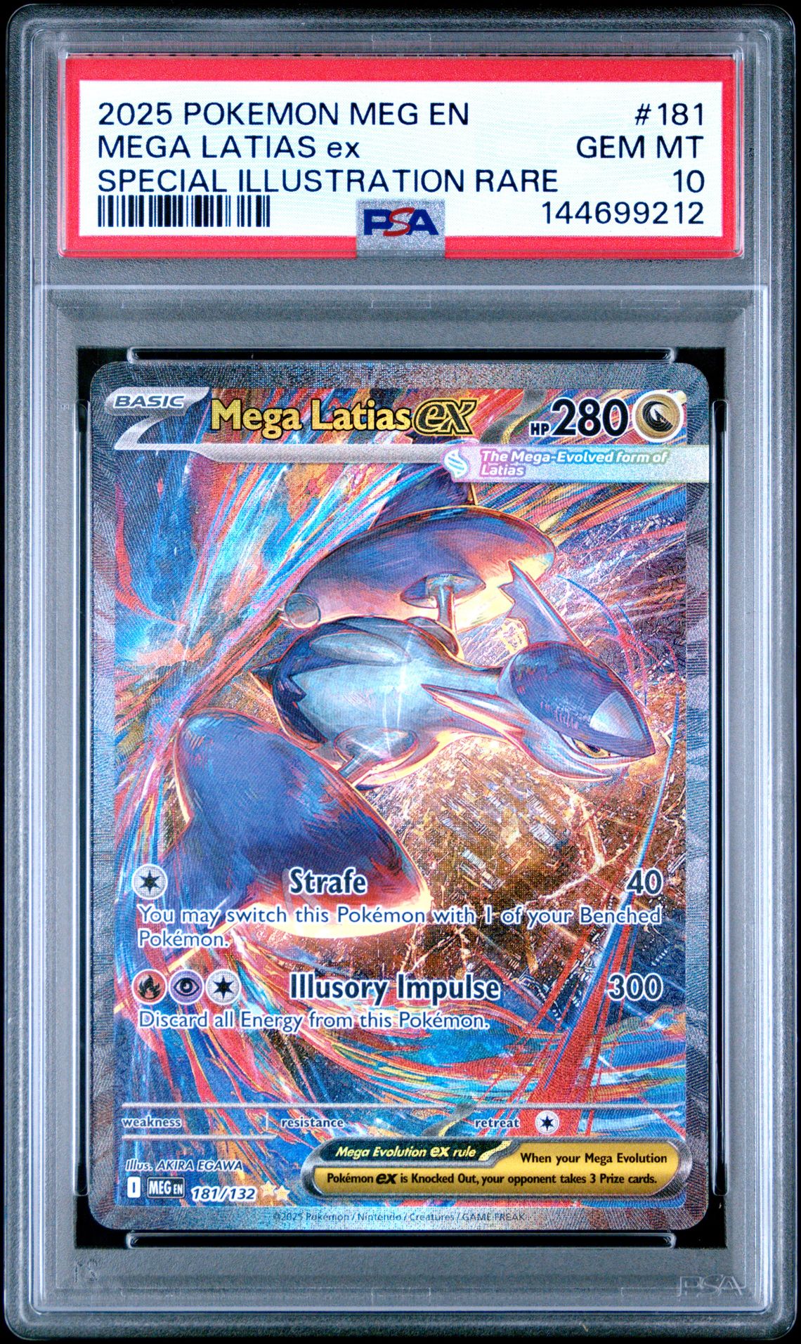 2025 Pokemon Meg En-Mega Evolution Mega Latias Ex #181 (Special Illustration Rare) Gem Mt 10 front