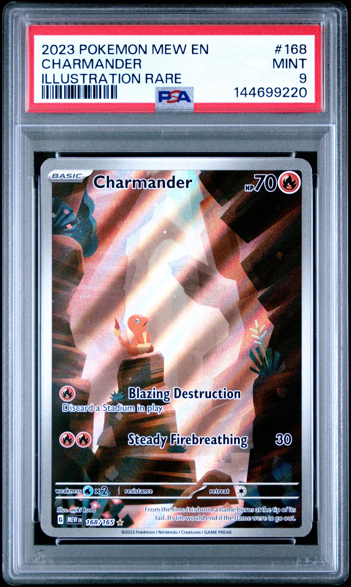 2023 Pokemon Mew En-151 Charmander #168 (Illustration Rare) Mint 9 front