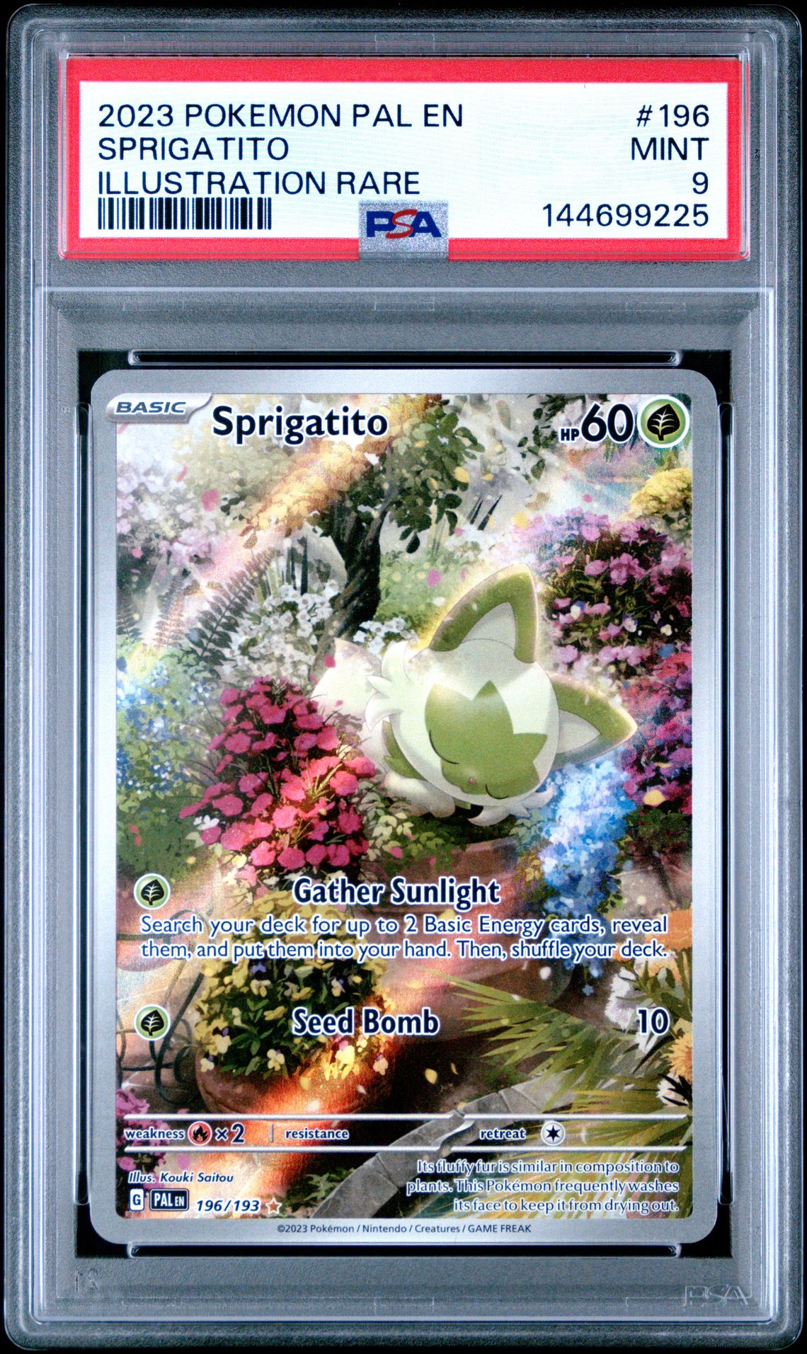 2023 Pokemon Pal En-Paldea Evolved Sprigatito #196 (Illustration Rare) Mint 9 front