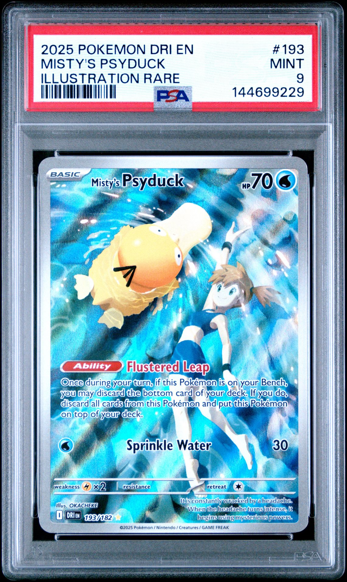 2025 Pokemon Dri En-Destined Rivals Misty's Psyduck #193 (Illustration Rare) Mint 9 front