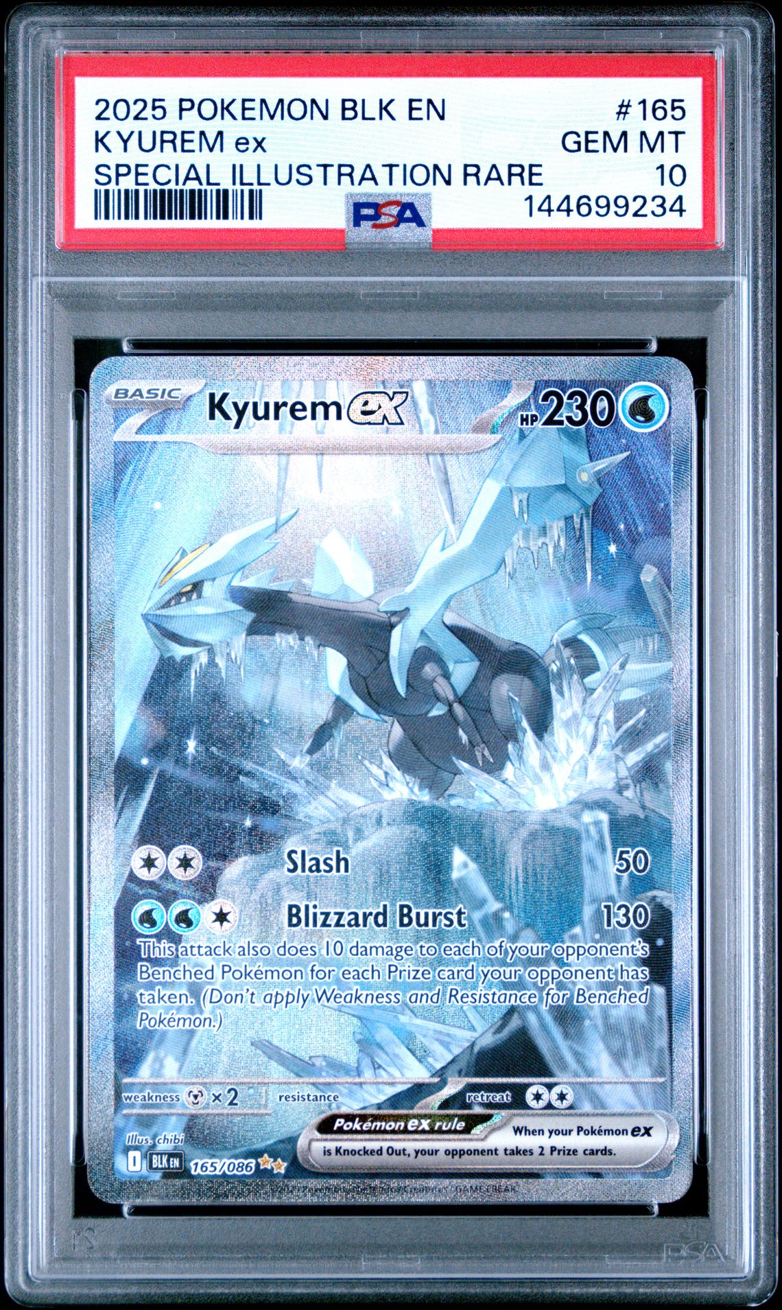 2025 Pokemon Blk En-Black Bolt Kyurem Ex #165 (Special Illustration Rare) Gem Mt 10 front