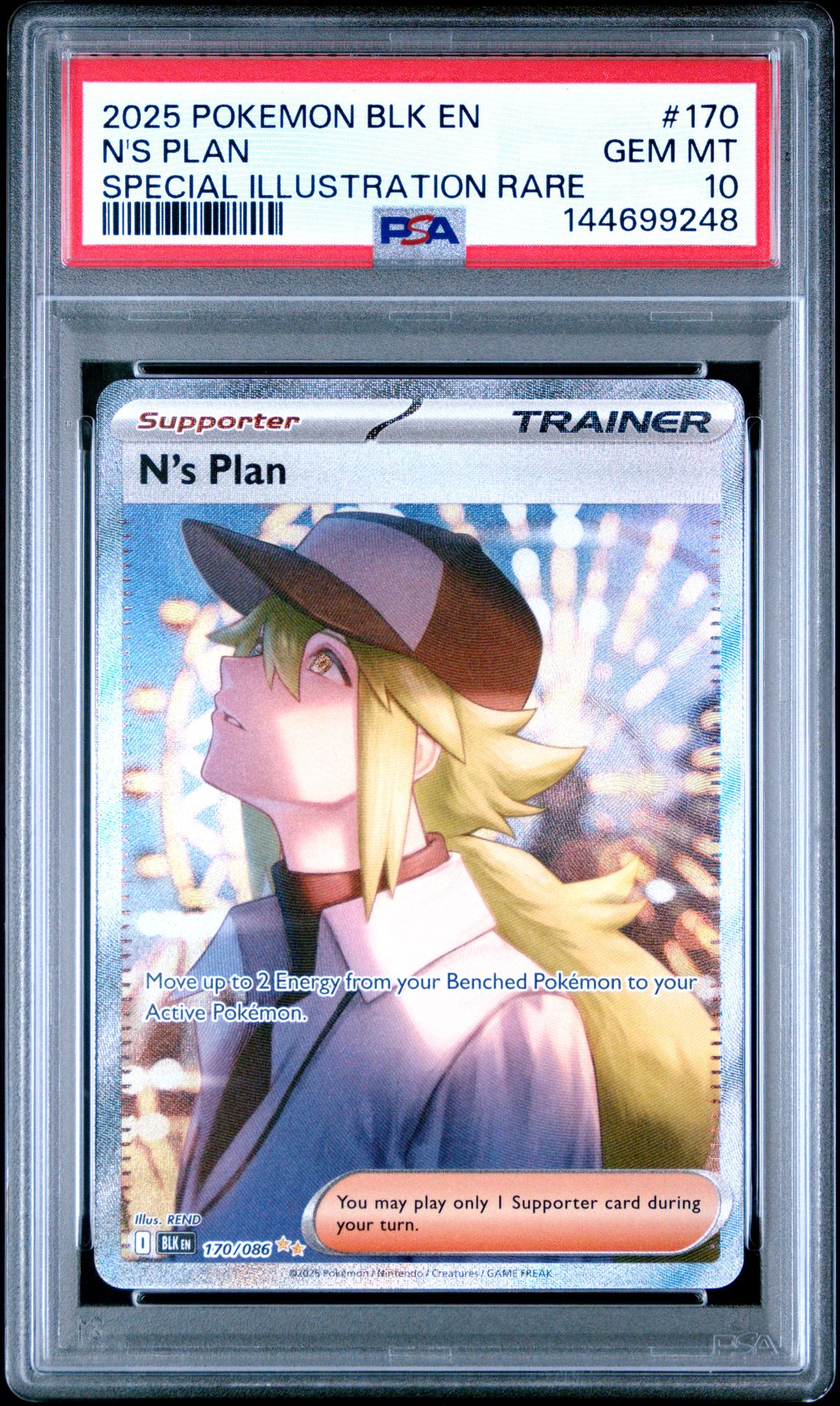 2025 Pokemon Blk En-Black Bolt N's Plan #170 (Special Illustration Rare) Gem Mt 10 front