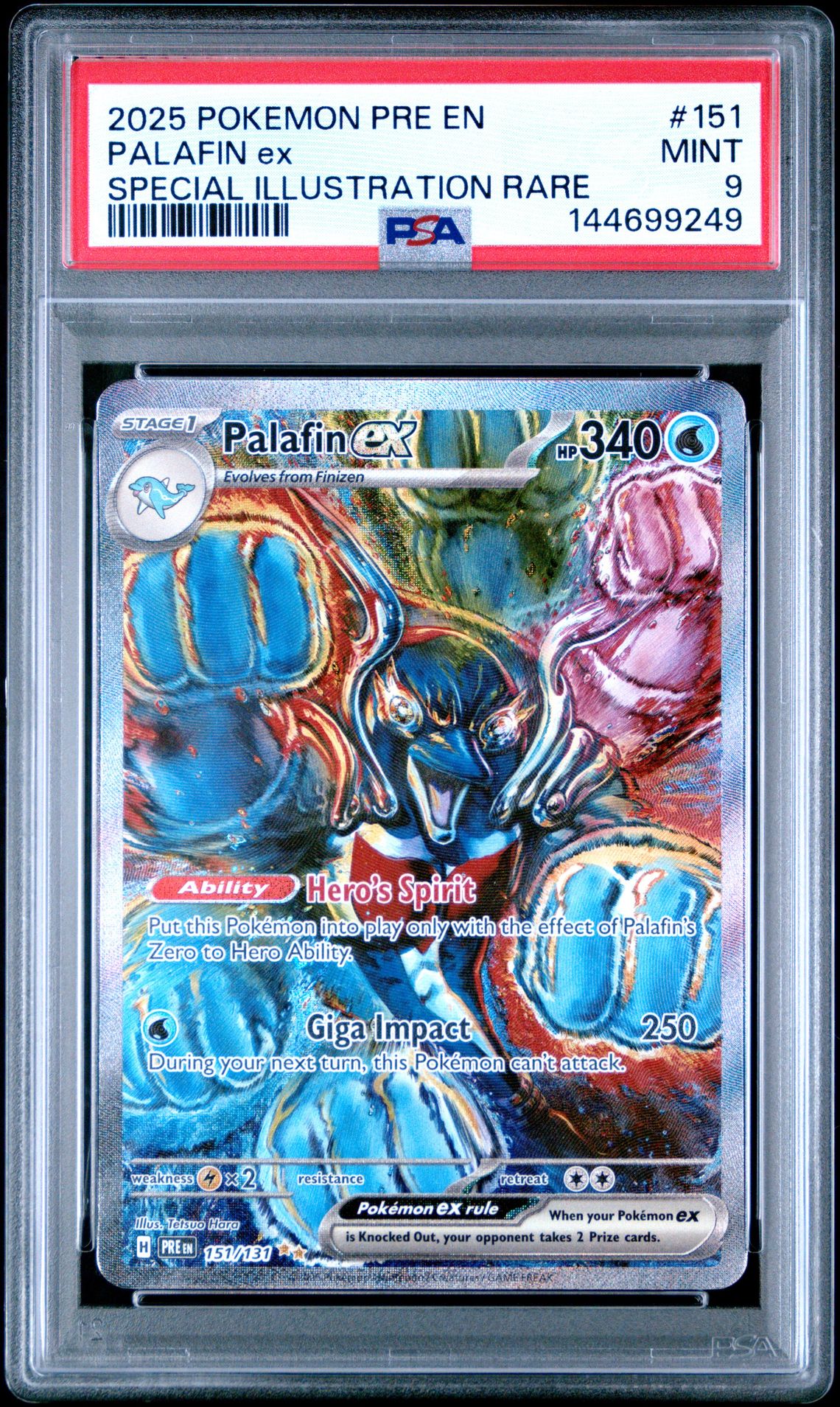 2025 Pokemon Pre En-Prismatic Evolutions Palafin Ex #151 (Special Illustration Rare) Mint 9 front