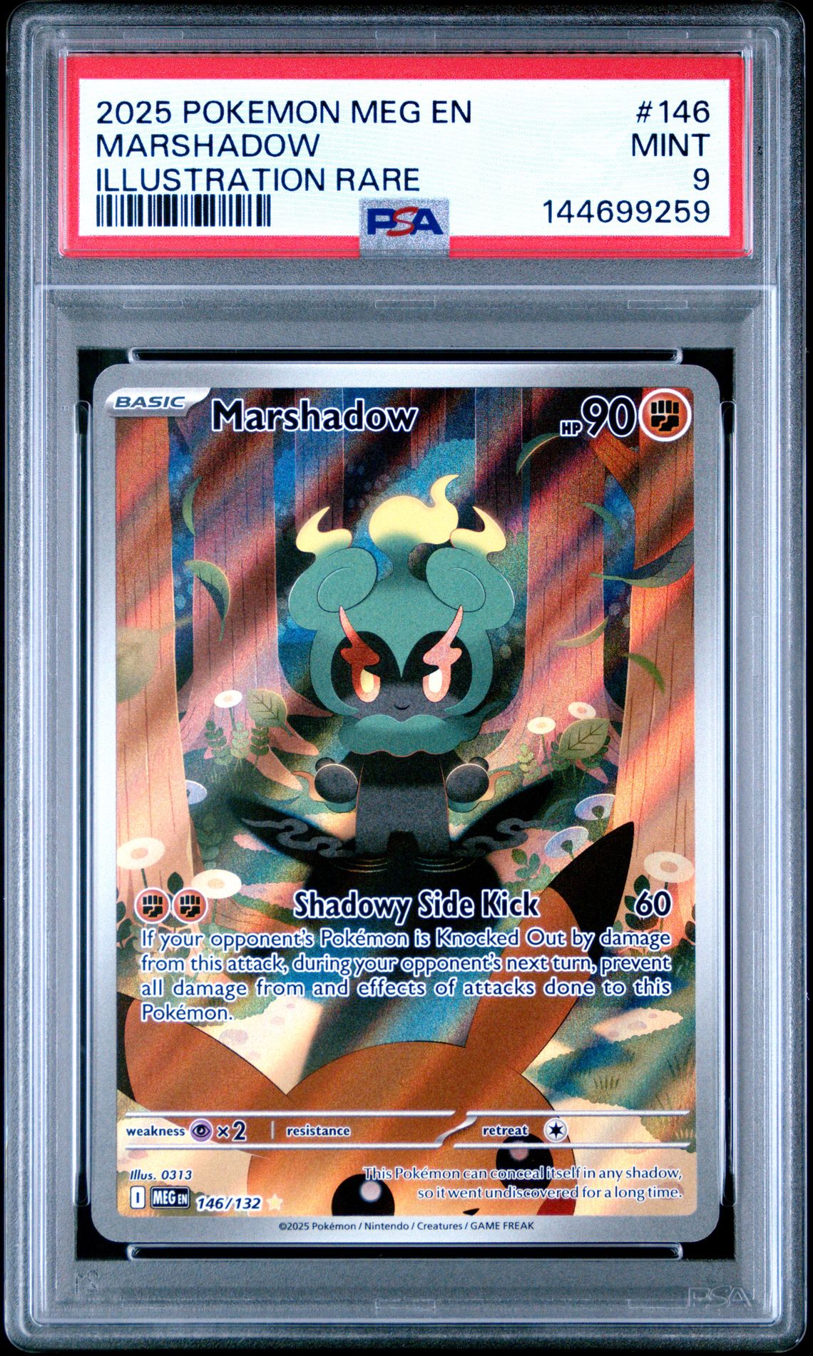 2025 Pokemon Meg En-Mega Evolution Marshadow #146 (Illustration Rare) Mint 9 front