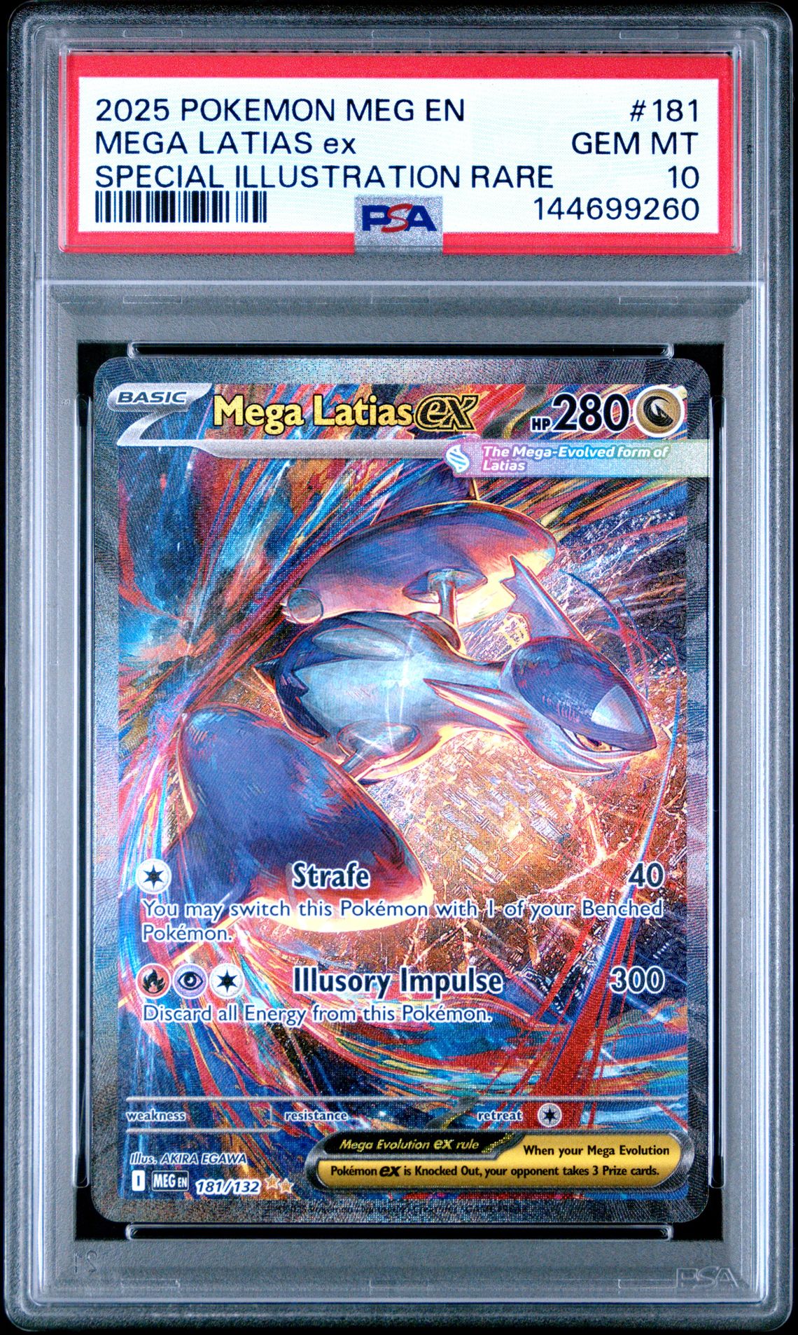 2025 Pokemon Meg En-Mega Evolution Mega Latias Ex #181 (Special Illustration Rare) Gem Mt 10 front
