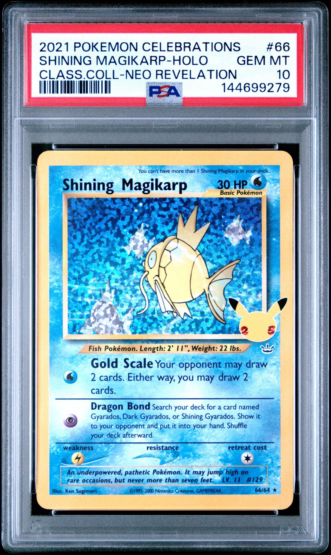 2021 Pokemon Celebrations Classic Collection Shining Magikarp-Holo #66 (Class.coll-Neo Revelation) Gem Mt 10 front