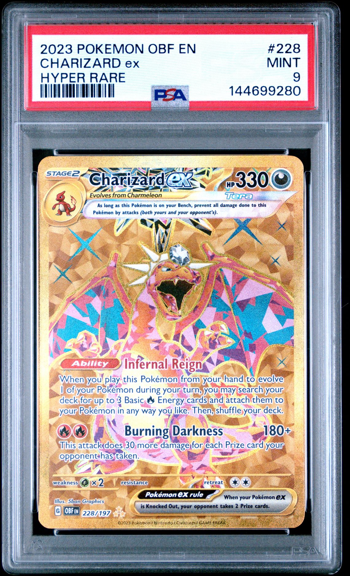 2023 Pokemon Obf En-Obsidian Flames Charizard Ex #228 (Hyper Rare) Mint 9 front