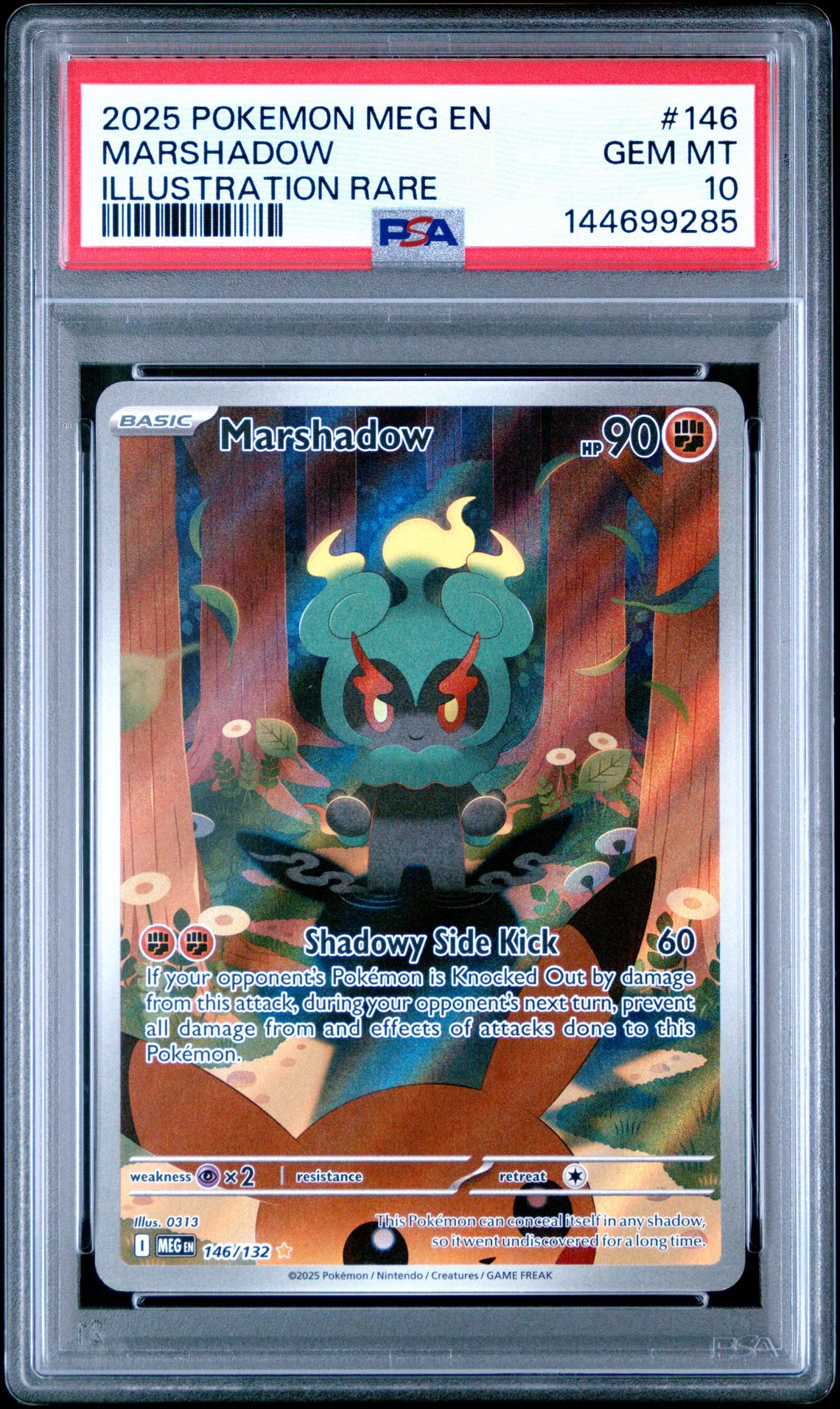 2025 Pokemon Meg En-Mega Evolution Marshadow #146 (Illustration Rare) Gem Mt 10 front