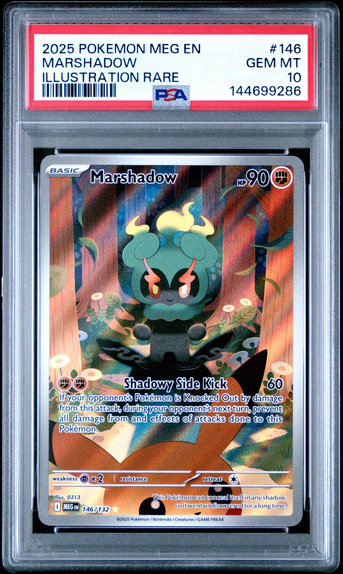 2025 Pokemon Meg En-Mega Evolution Marshadow #146 (Illustration Rare) Gem Mt 10 front