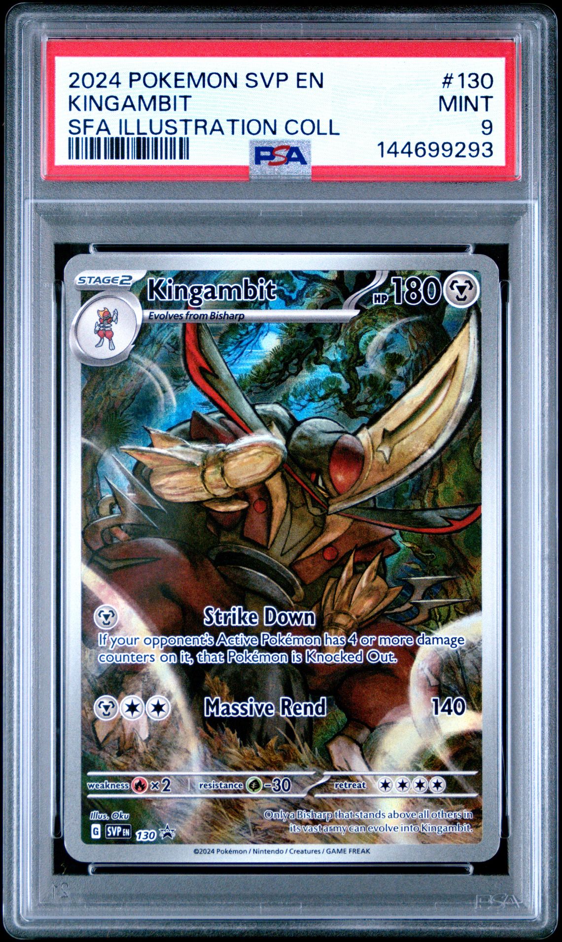 2024 Pokemon Svp En-Sv Black Star Promo Kingambit #130 (Sfa Illustration Coll) Mint 9 front