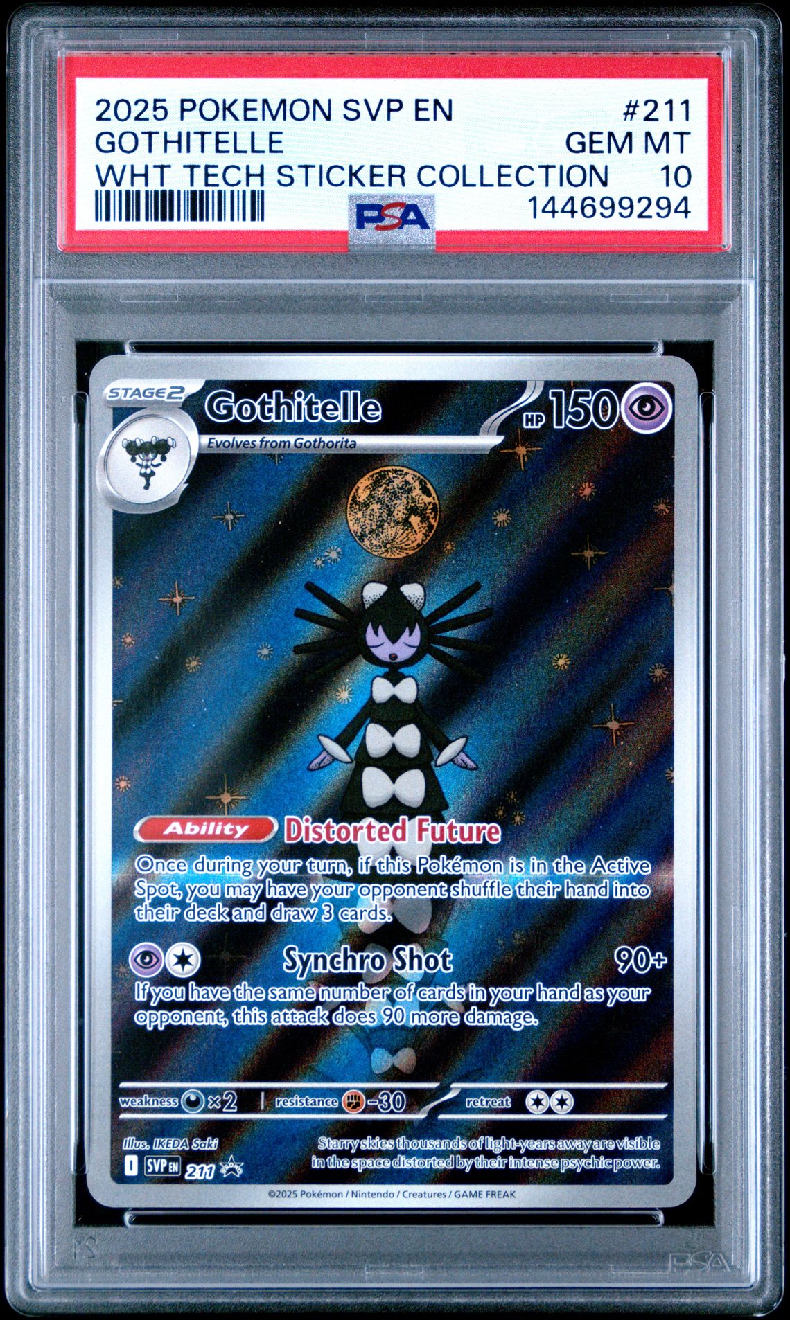 2025 Pokemon Svp En-Sv Black Star Promo Gothitelle #211 (Wht Tech Sticker Collection) Gem Mt 10 front