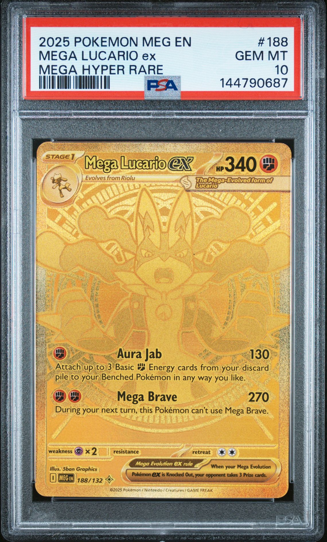2025 Pokemon POKEMON MEG EN-MEGA EVOLUTION MEGA HYPER RARE #188 Mega Lucario Ex front