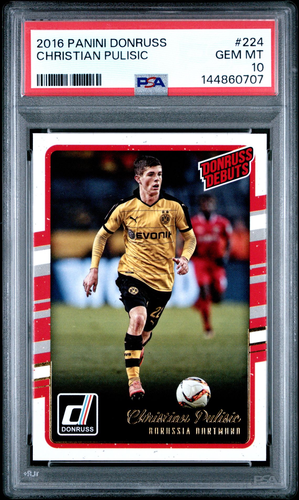 2016 Panini Donruss Christian Pulisic #224 Gem Mt 10 front