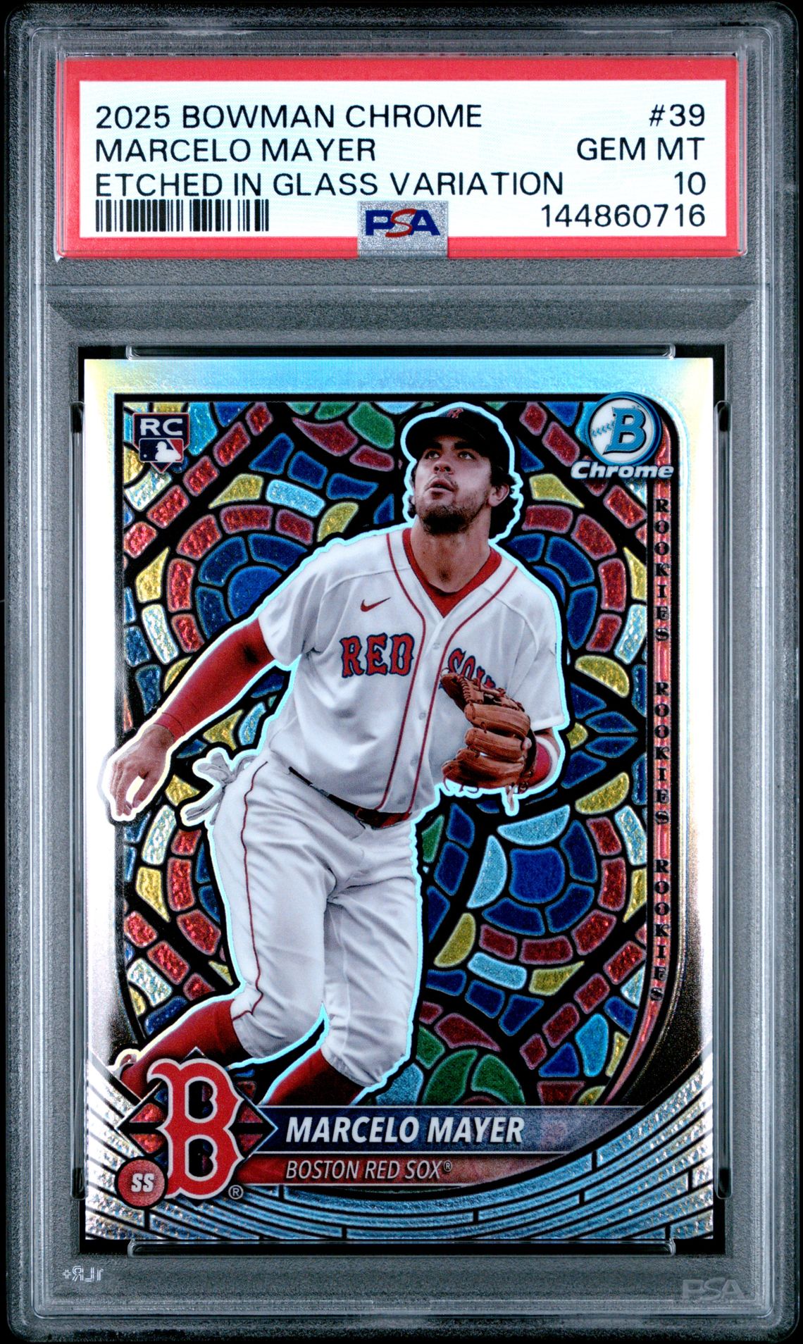 2025 Bowman Chrome Marcelo Mayer #39 (Etched In Glass Variation) Gem Mt 10 front