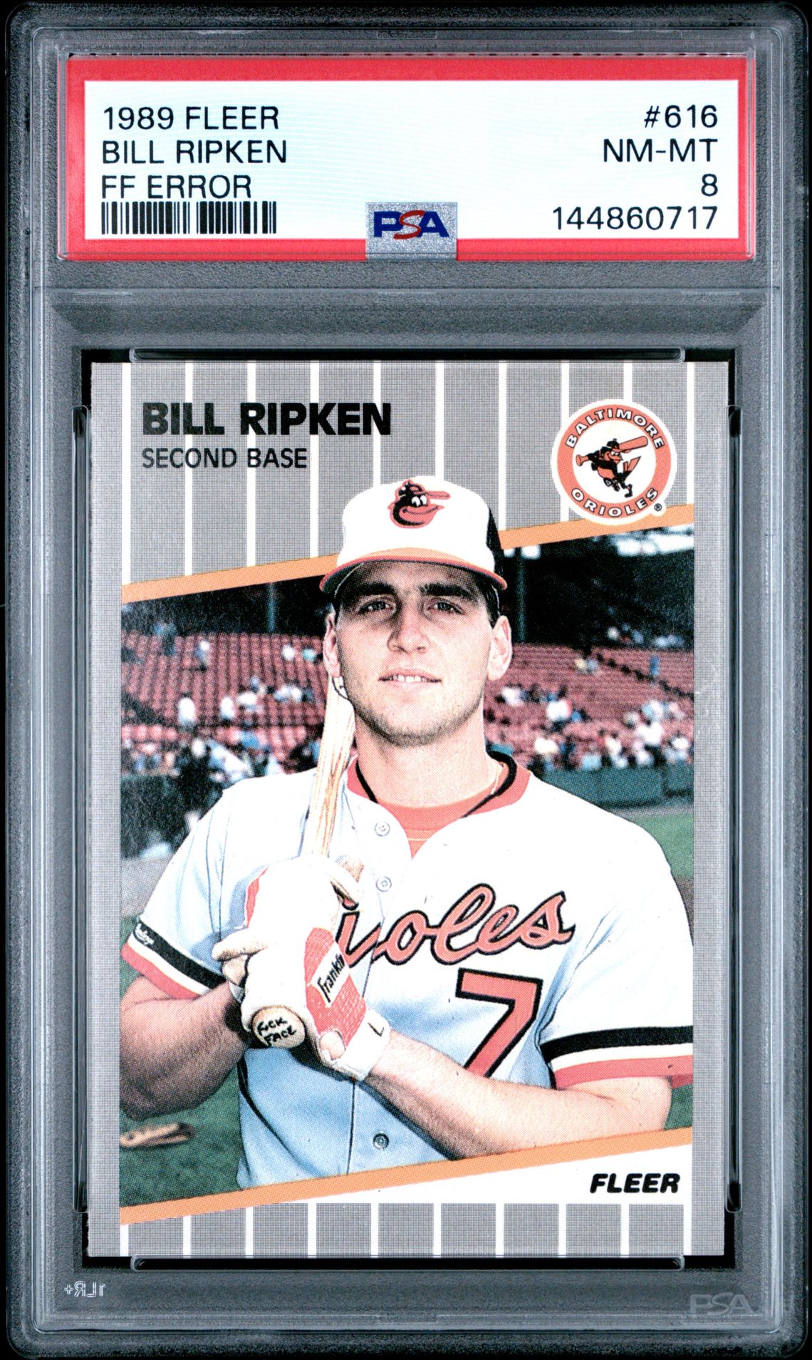 1989 Fleer Bill Ripken #616 (Ff Error) Nm-Mt 8 front