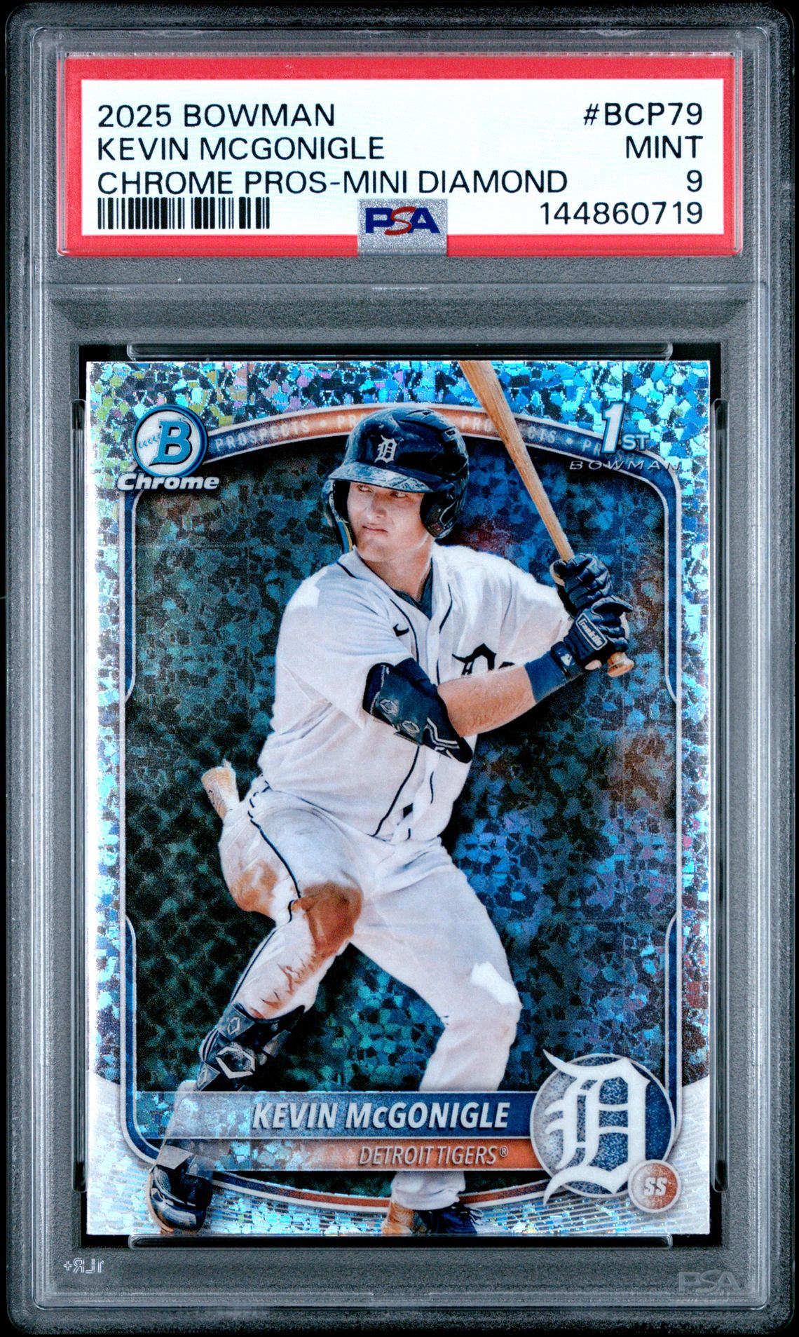 2025 Bowman Chrome Prospects Kevin Mcgonigle #Bcp79 (Chrome Pros-Mini Diamond) Mint 9 front